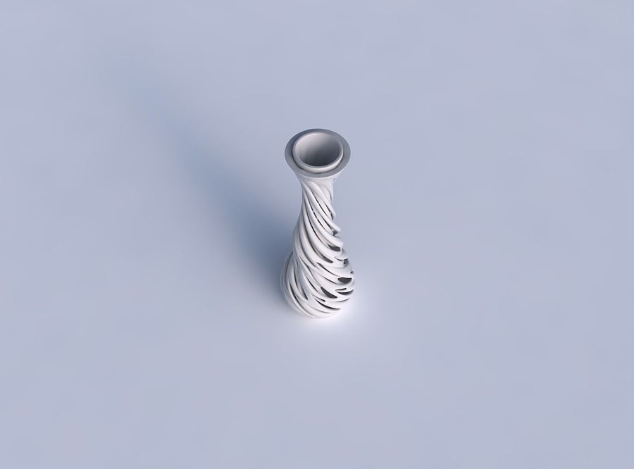 Vase narrow spherical bottom with soft intertwining lines ver... 3D print model_1