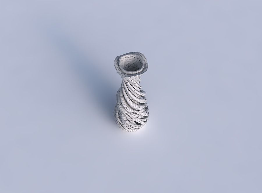 Vase narrow spherical bottom with soft intertwining lines ver... 3D print model_6