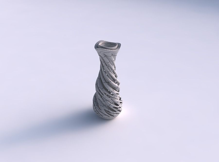 Vase narrow spherical bottom with soft intertwining lines ver... 3D print model_5