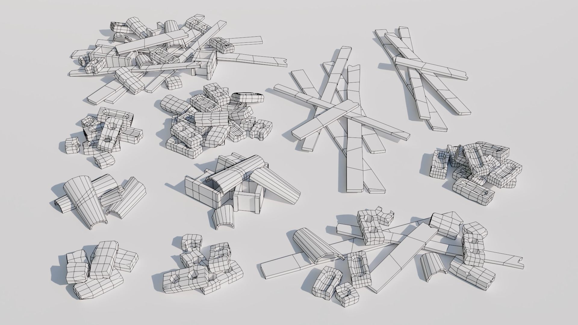 Debris piles Low-Poly 3d models Low-poly 3D model_6