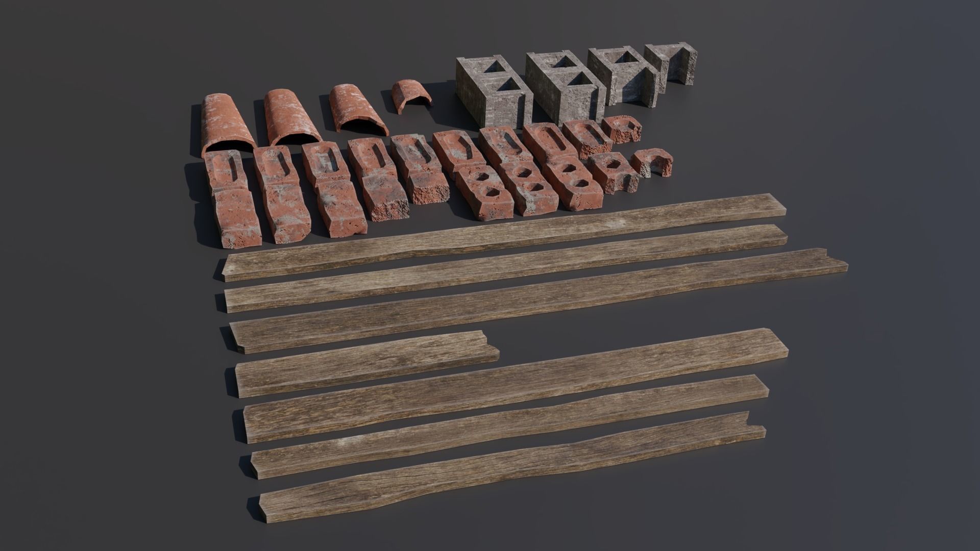 Debris piles Low-Poly 3d models Low-poly 3D model_14