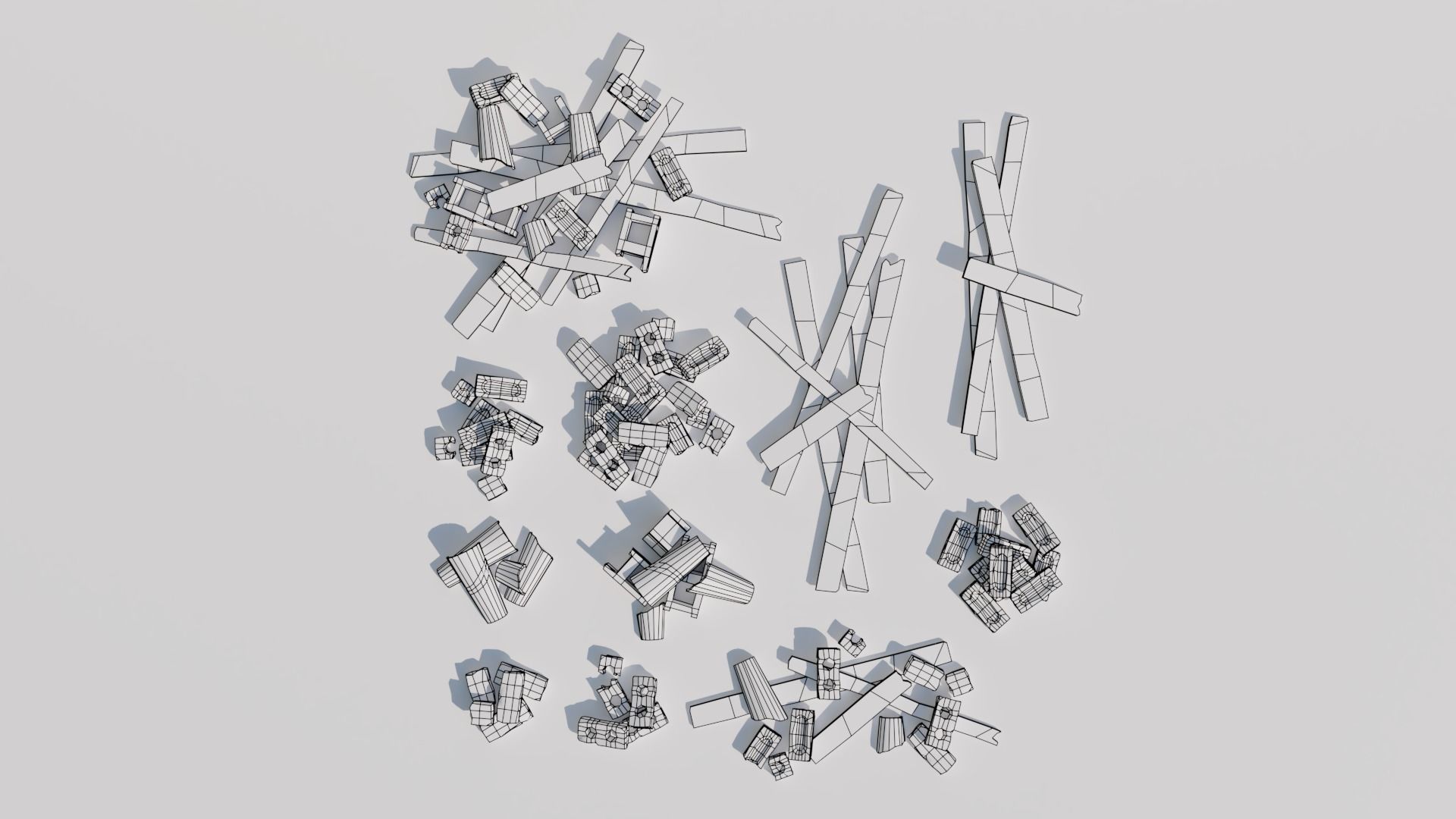 Debris piles Low-Poly 3d models Low-poly 3D model_7