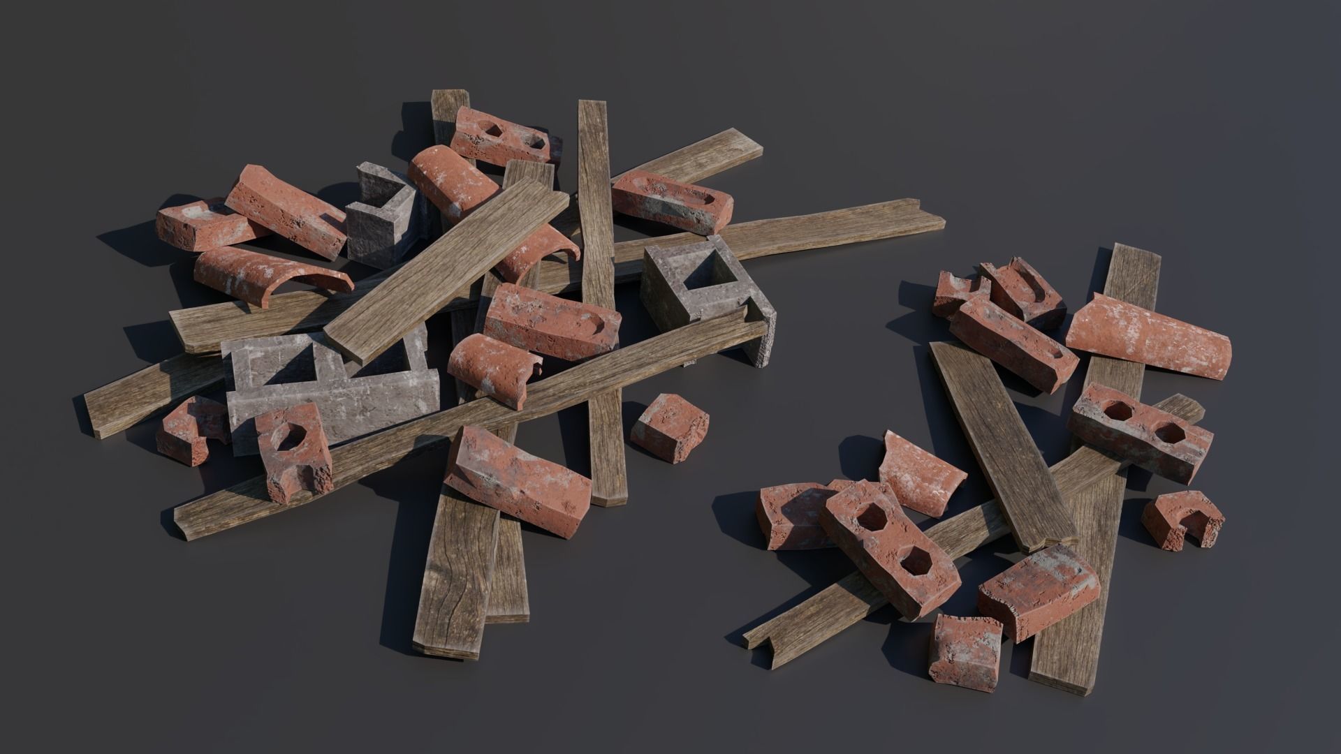 Debris piles Low-Poly 3d models Low-poly 3D model_2