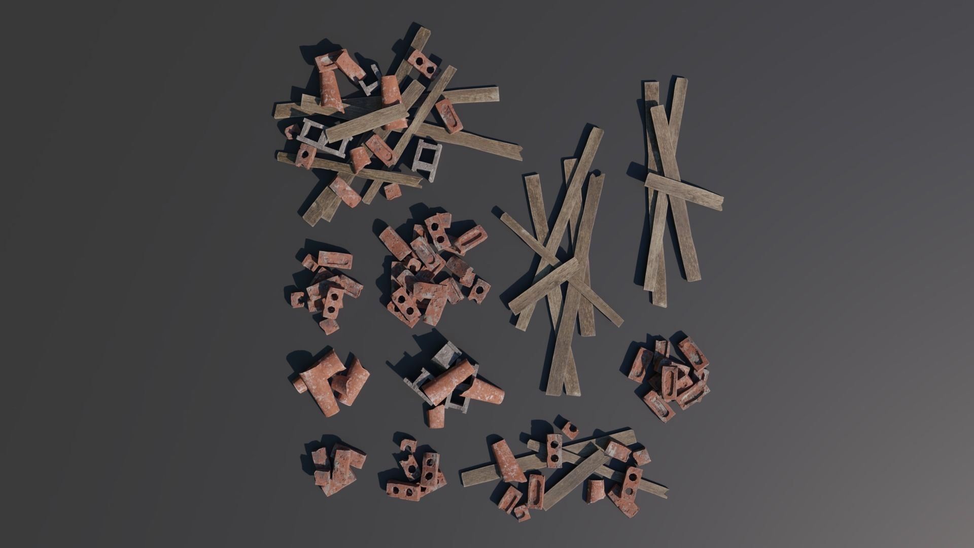 Debris piles Low-Poly 3d models Low-poly 3D model_1