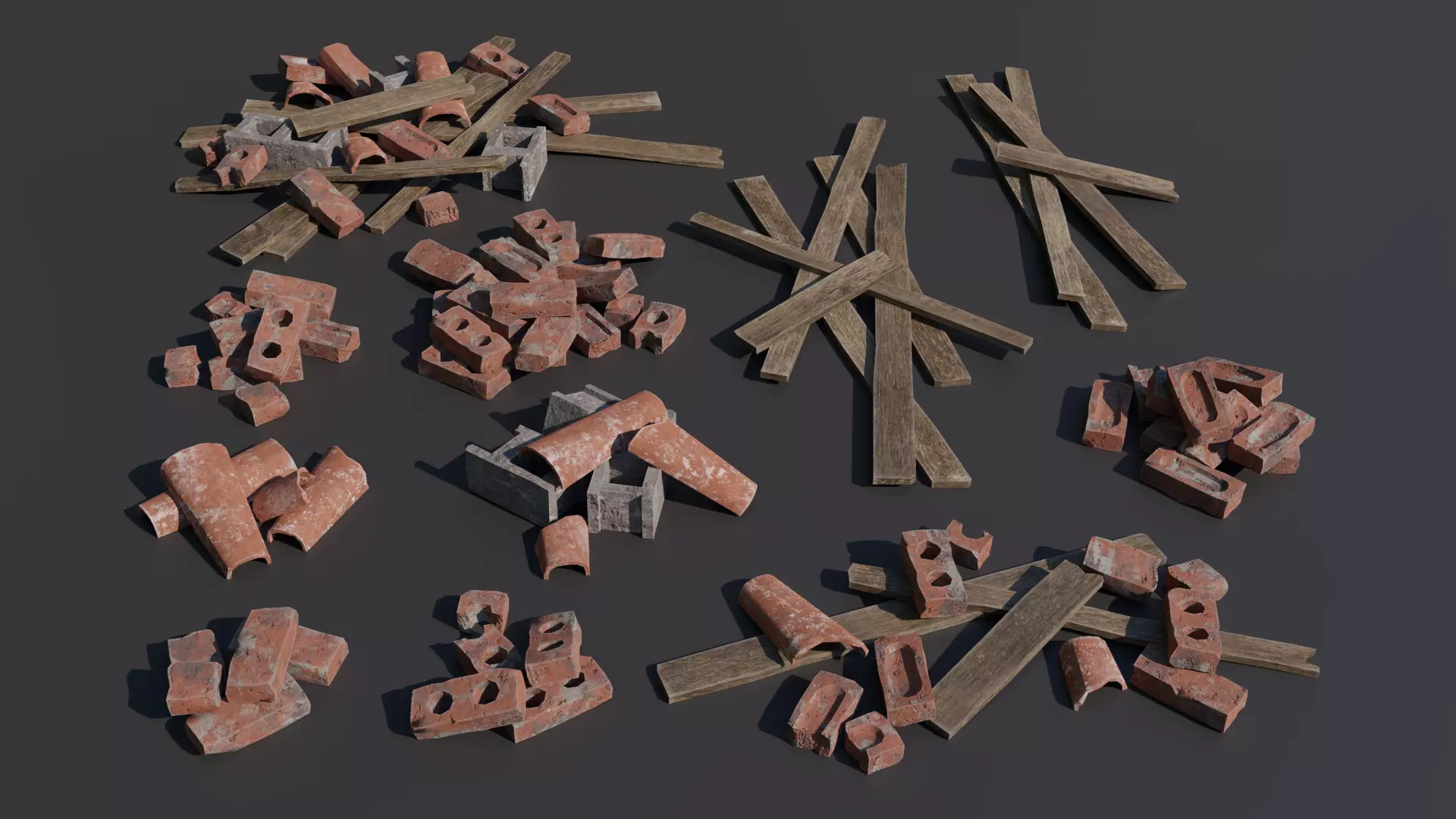 Debris piles Low-Poly 3d models Low-poly 3D model_0