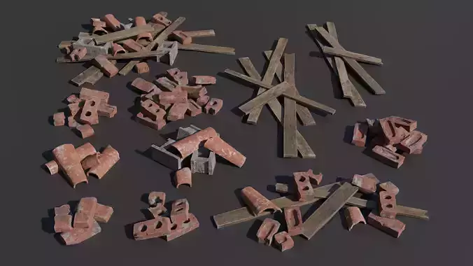 Debris piles Low-Poly 3d models Low-poly 3D model