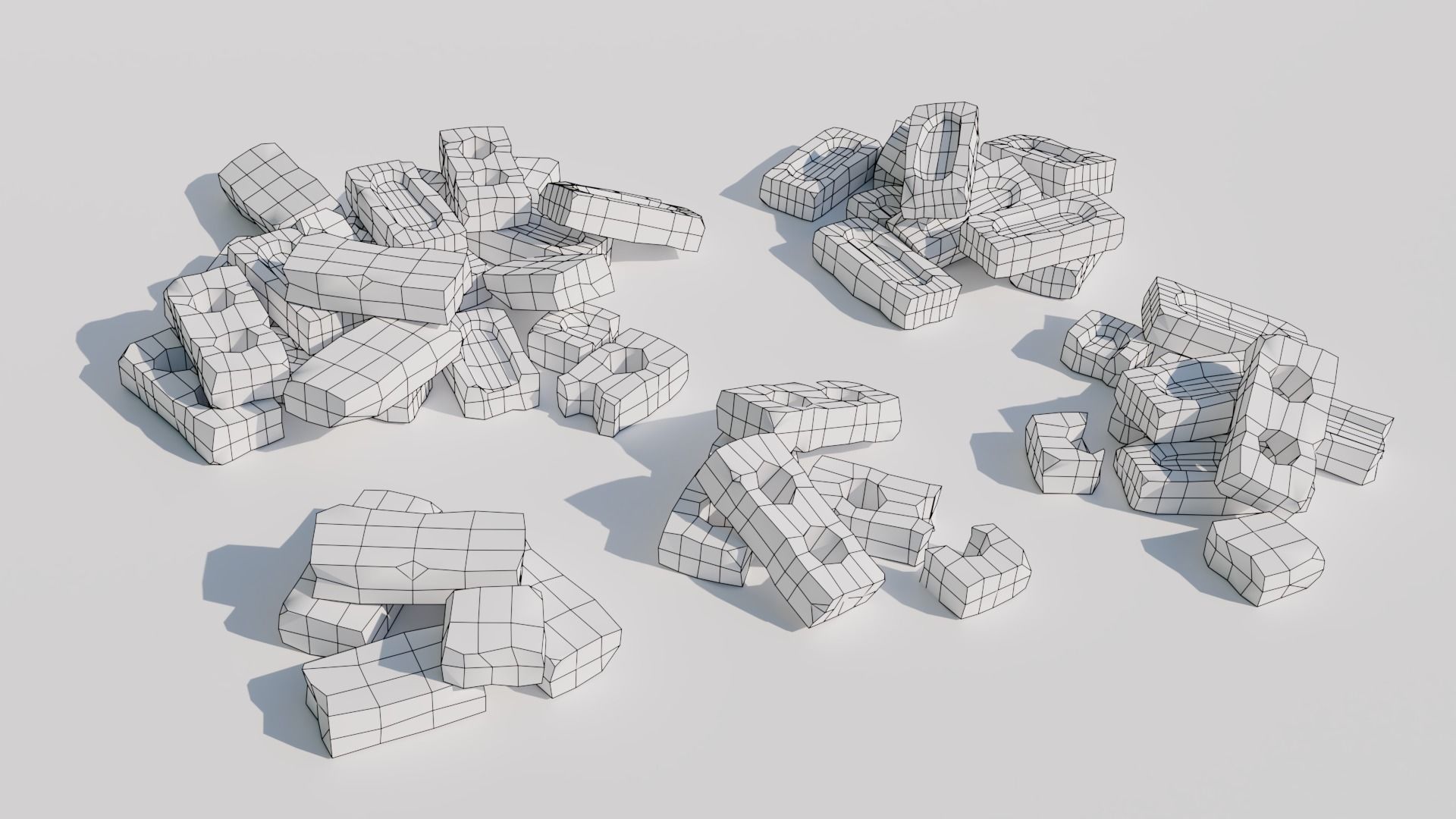 Debris piles Low-Poly 3d models Low-poly 3D model_9