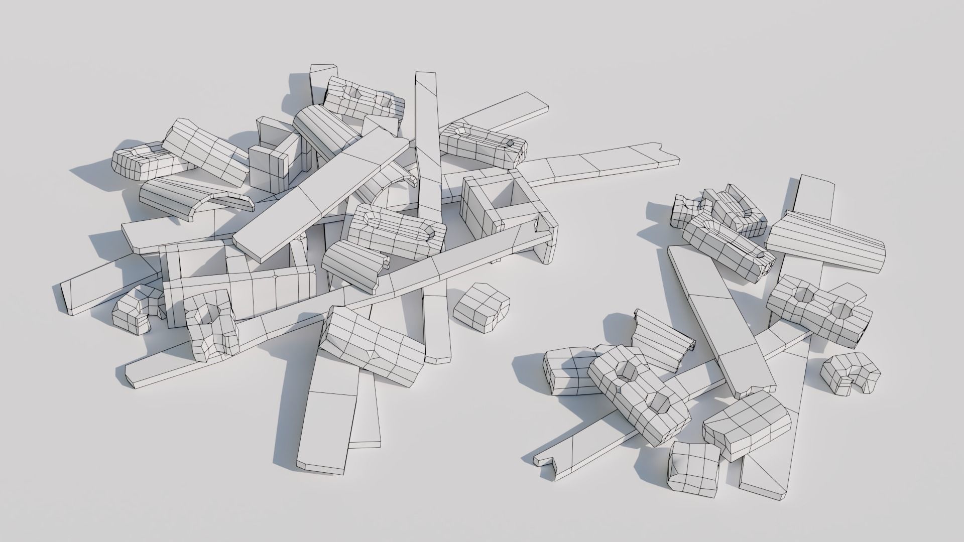 Debris piles Low-Poly 3d models Low-poly 3D model_8