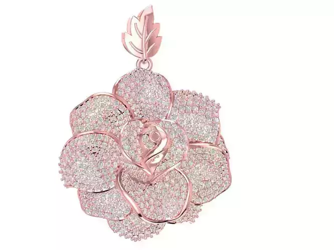Diamond Rose Pendant Jewelry Design 1929 3D print model
