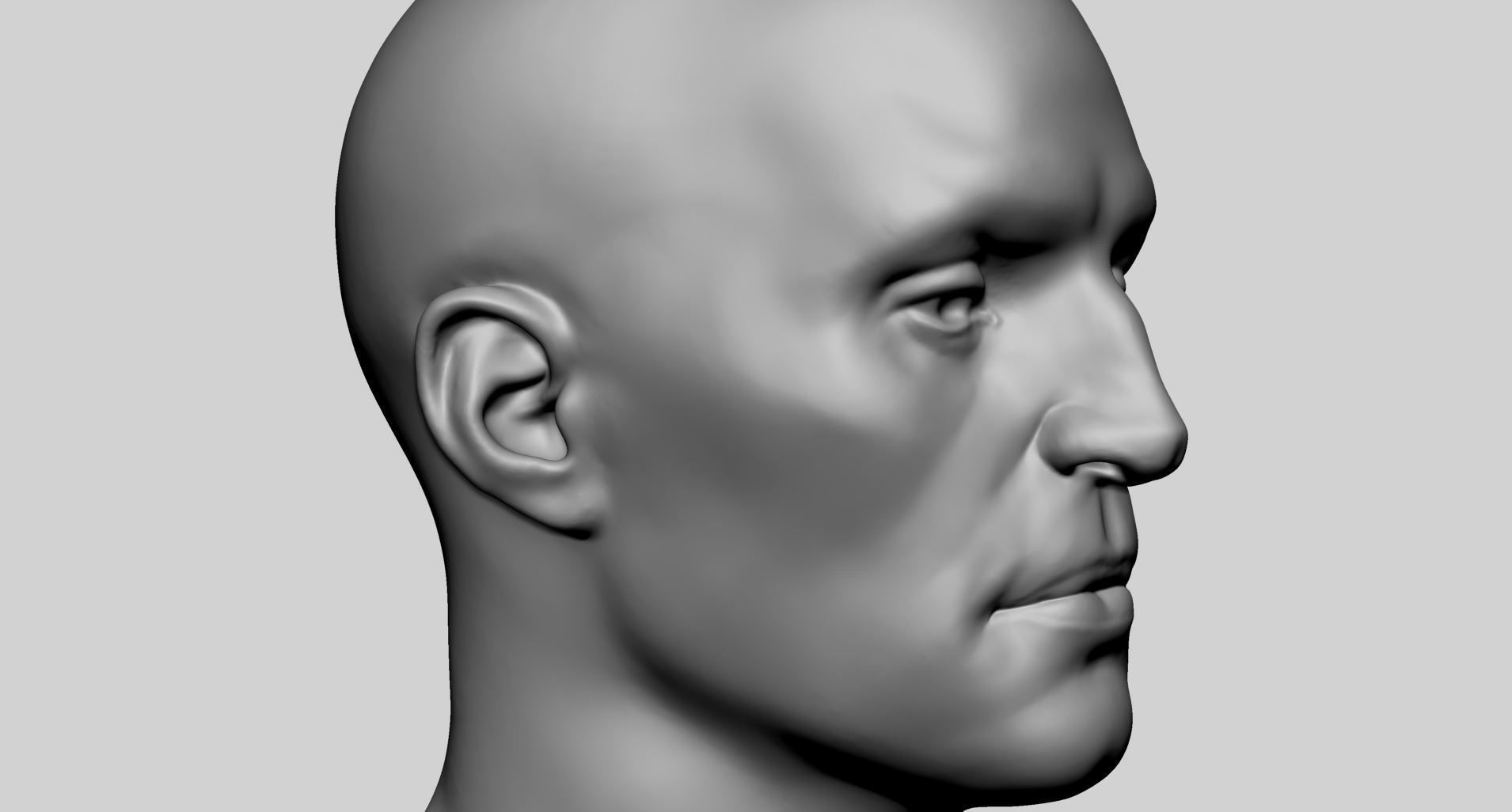 Base Male Head v4 3D model_8