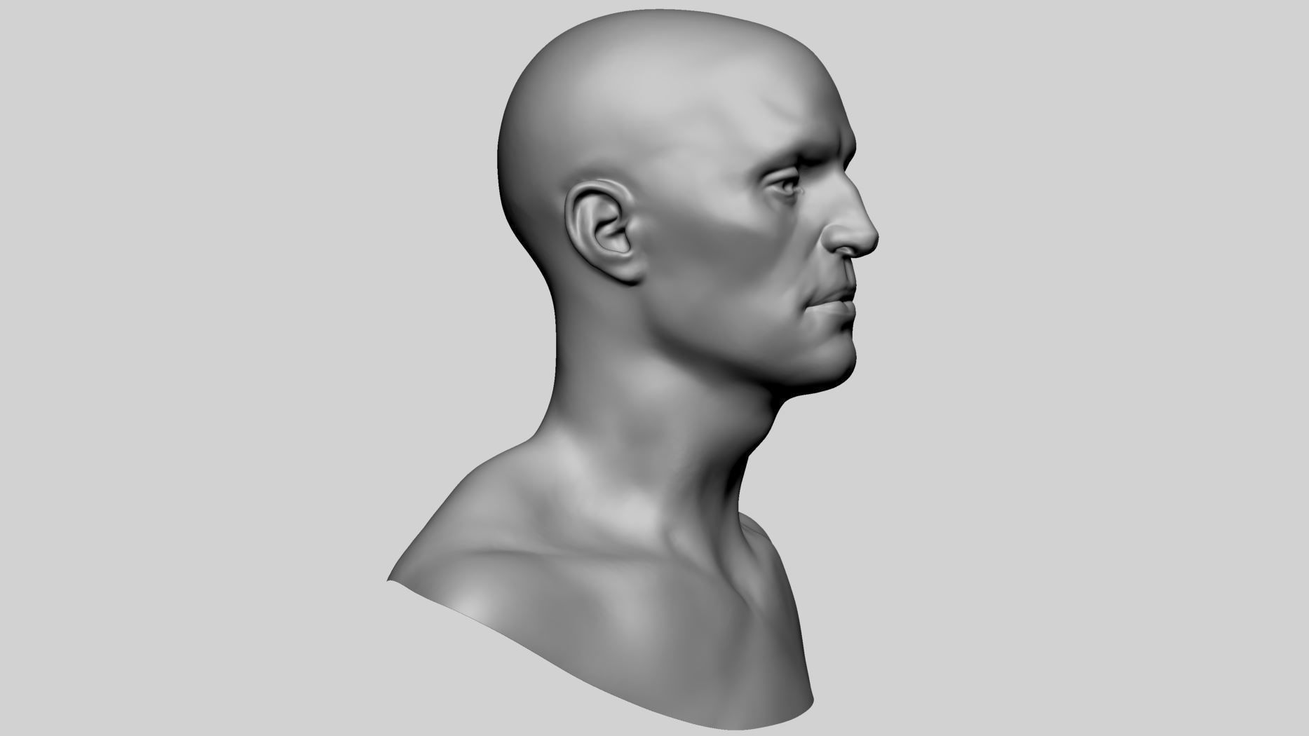 Base Male Head v4 3D model_2