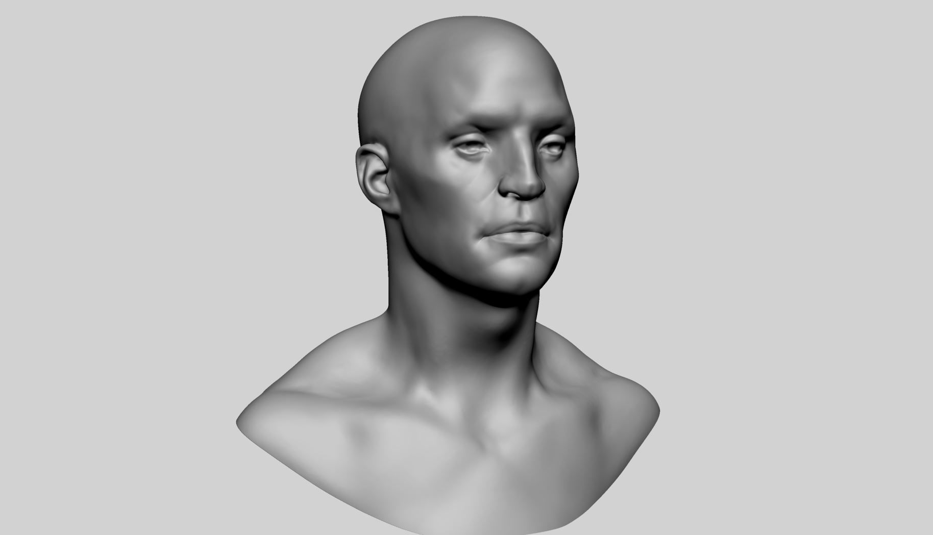 Base Male Head v4 3D model_1