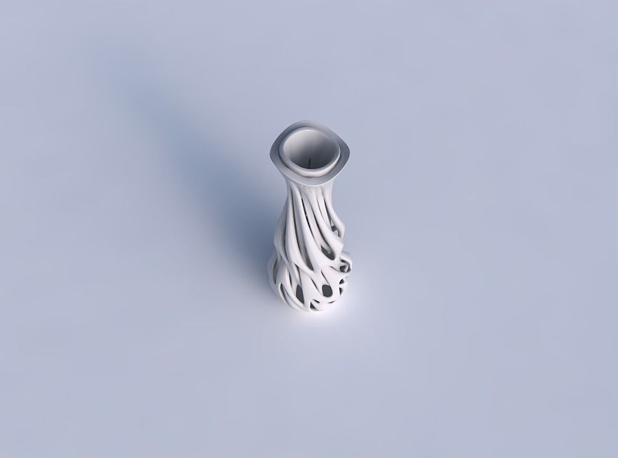 Vase narrow spherical bottom with soft intertwining lines twi... 3D print model_1