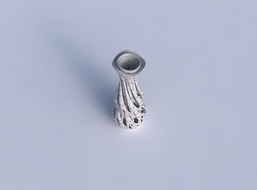 Vase narrow spherical bottom with soft intertwining lines twi... 3D print model_6