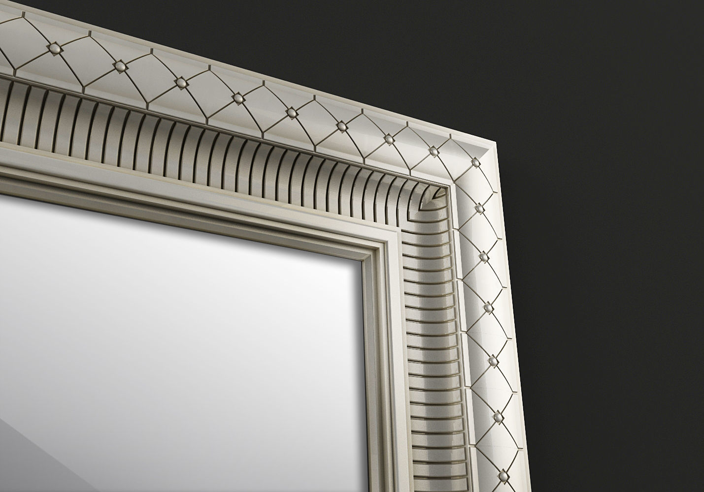 Carved frame floor mirror 3D model_2