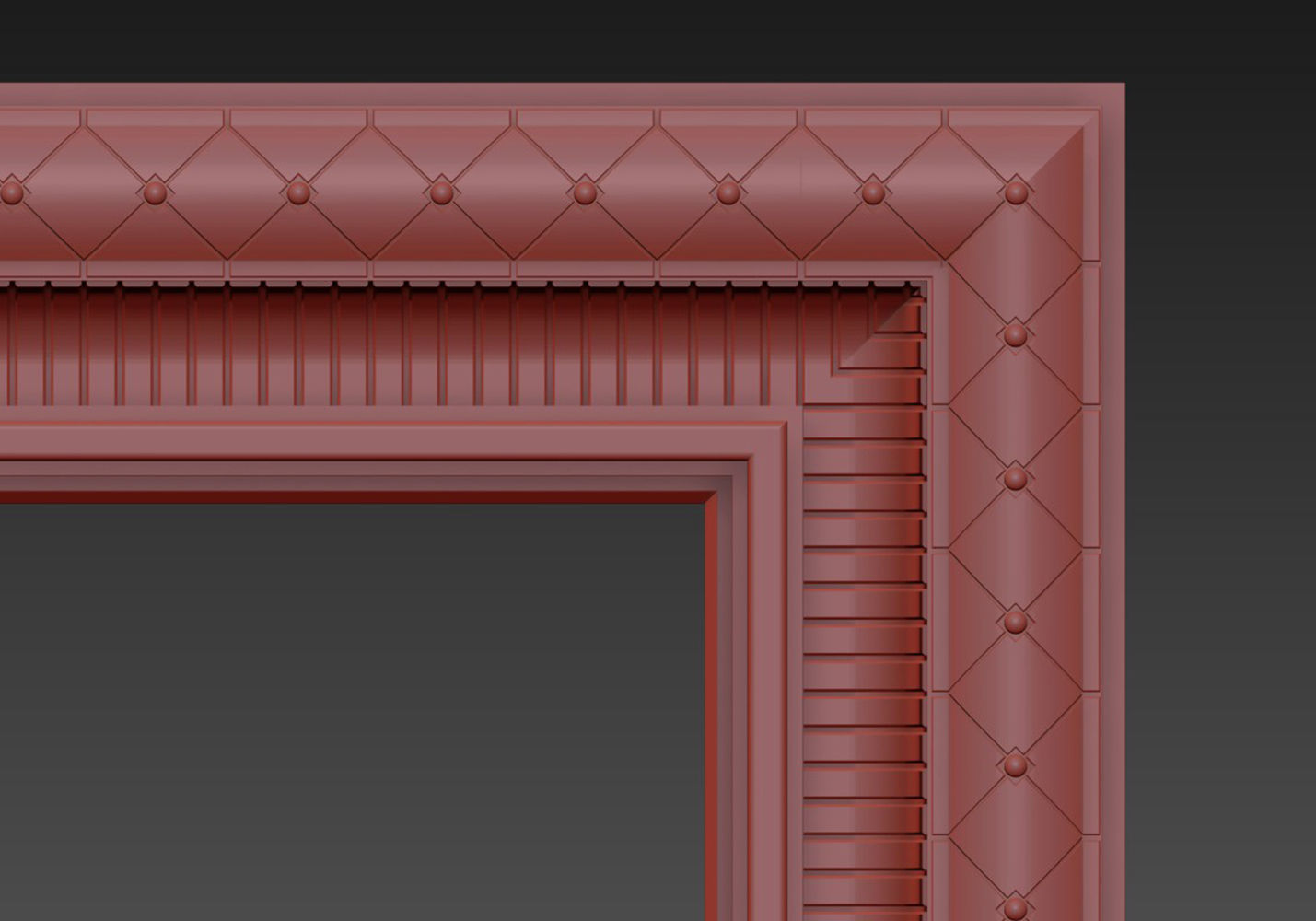 Carved frame floor mirror 3D model_5