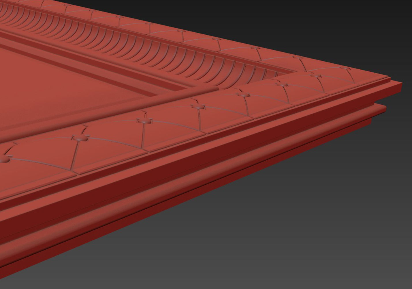 Carved frame floor mirror 3D model_4