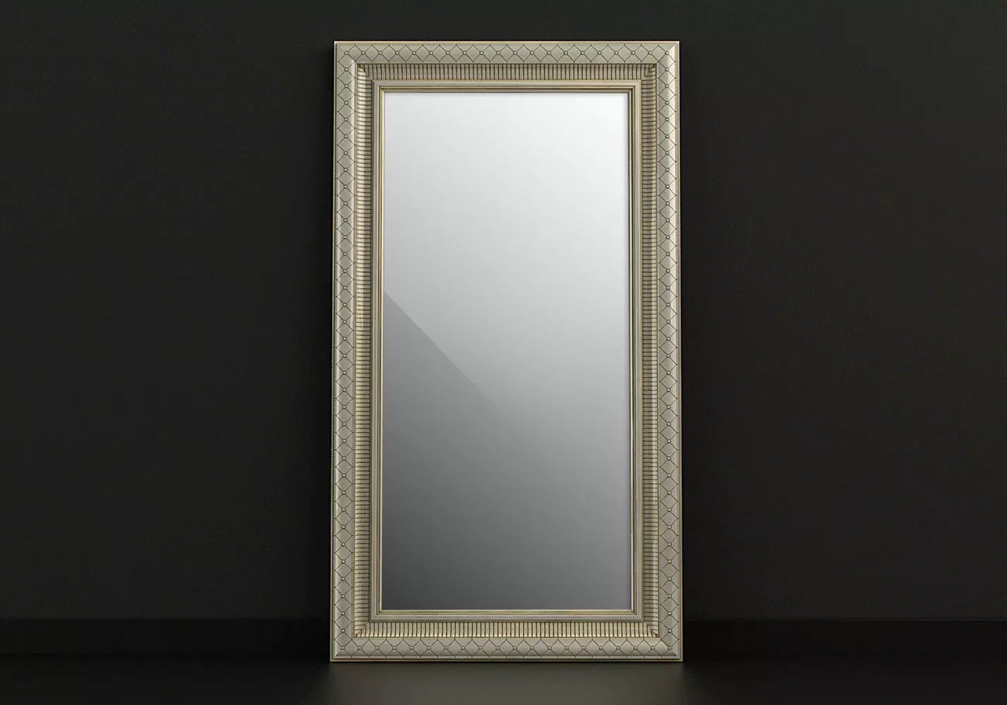 Carved frame floor mirror 3D model_0