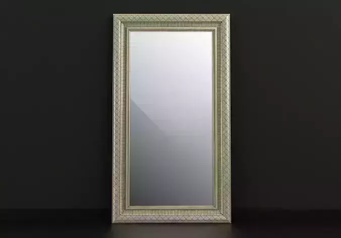 Carved frame floor mirror