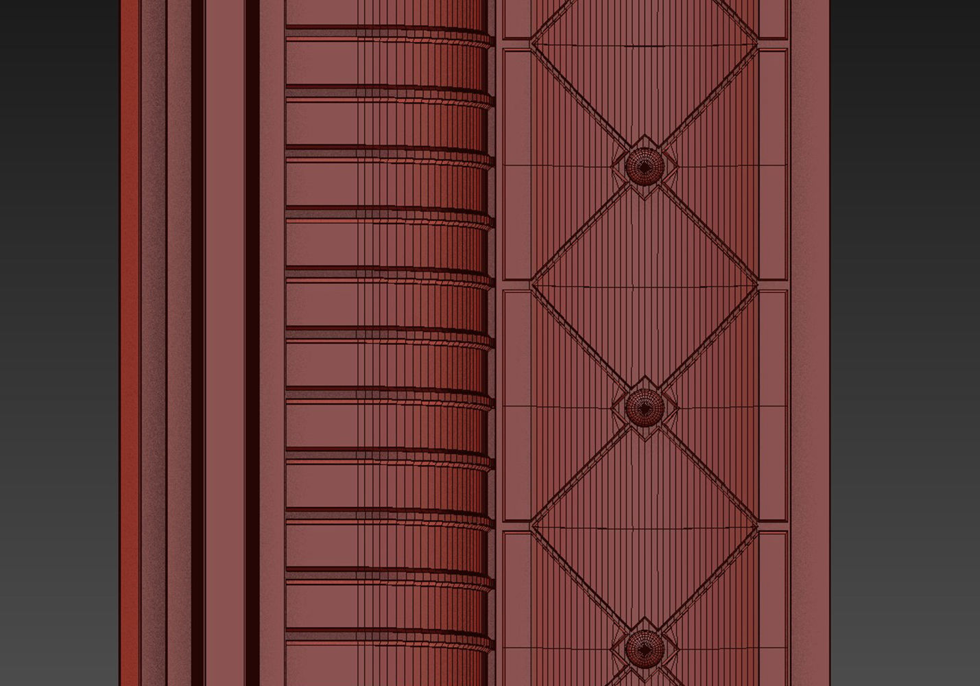 Carved frame floor mirror 3D model_7