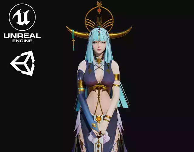 Isis Girl Low-poly 3D model