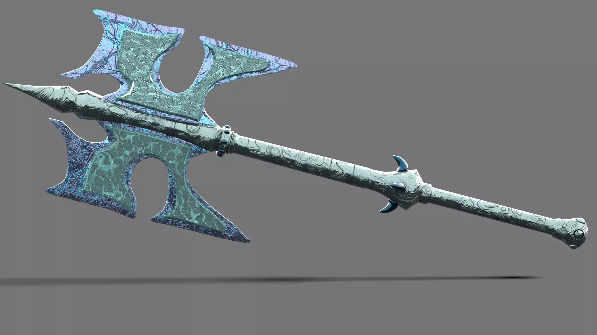 Double Edge War Axe  Low-poly 3D model_0