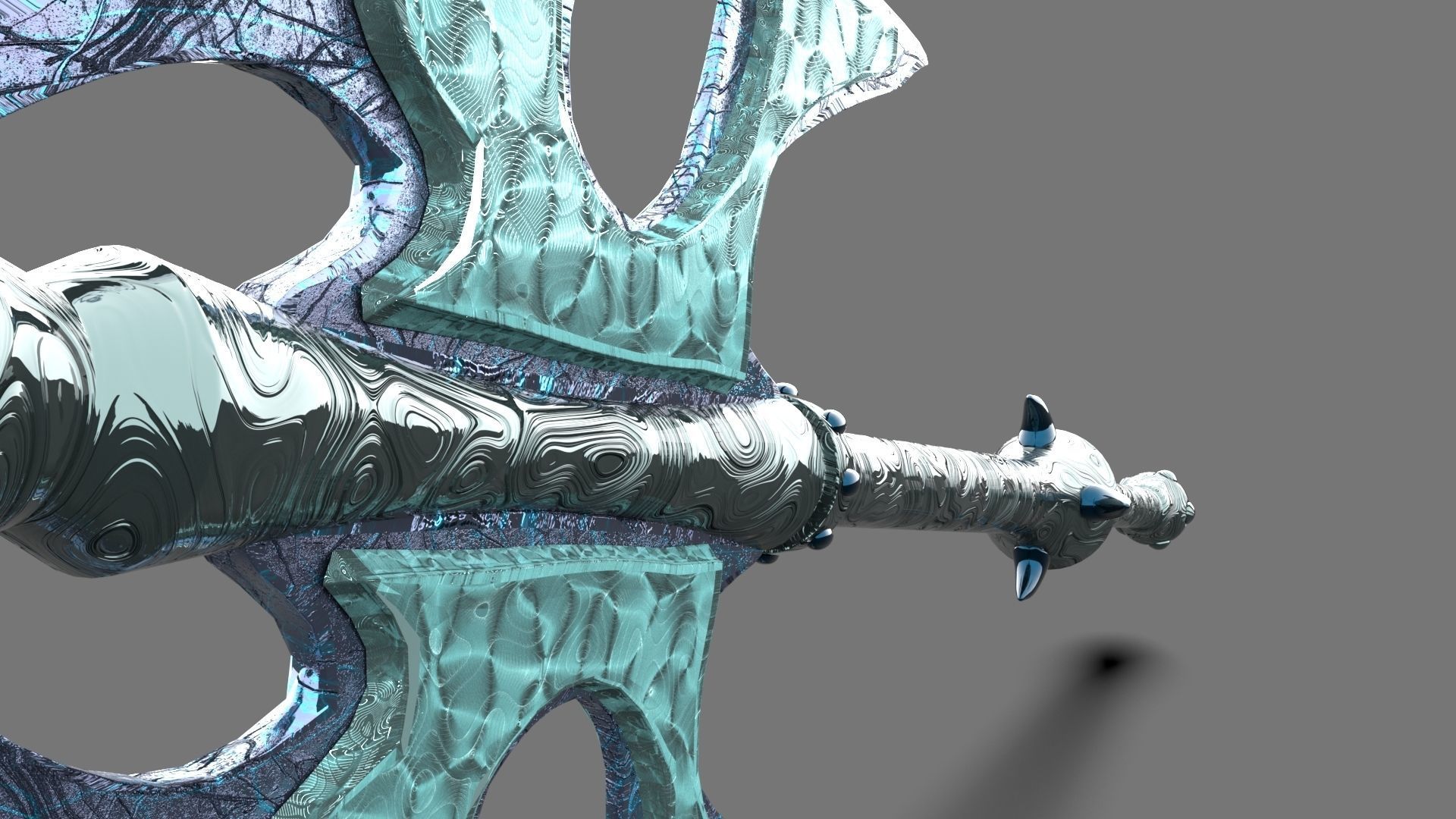 Double Edge War Axe  Low-poly 3D model_1