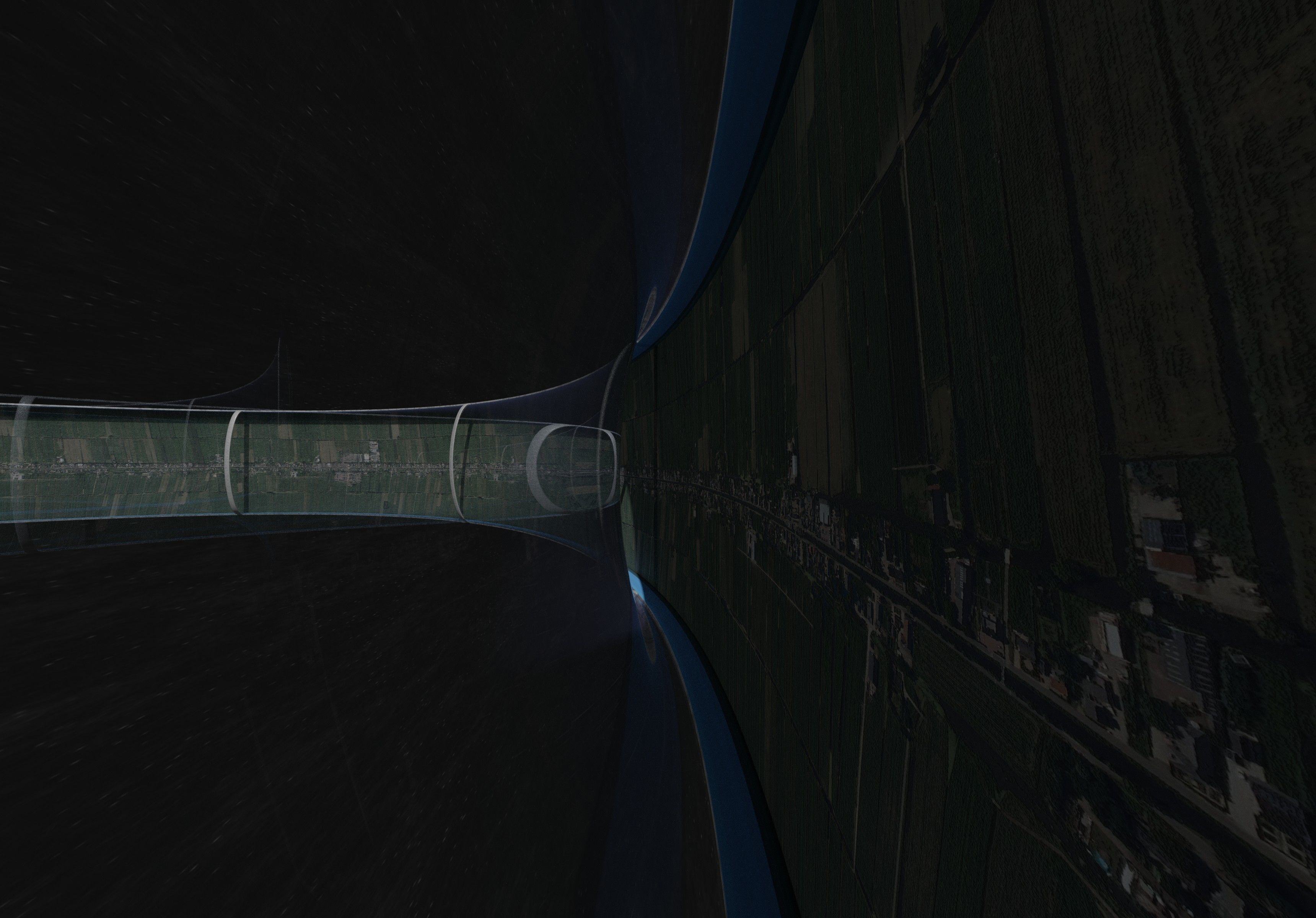 Village sized ring world Low-poly 3D model_20