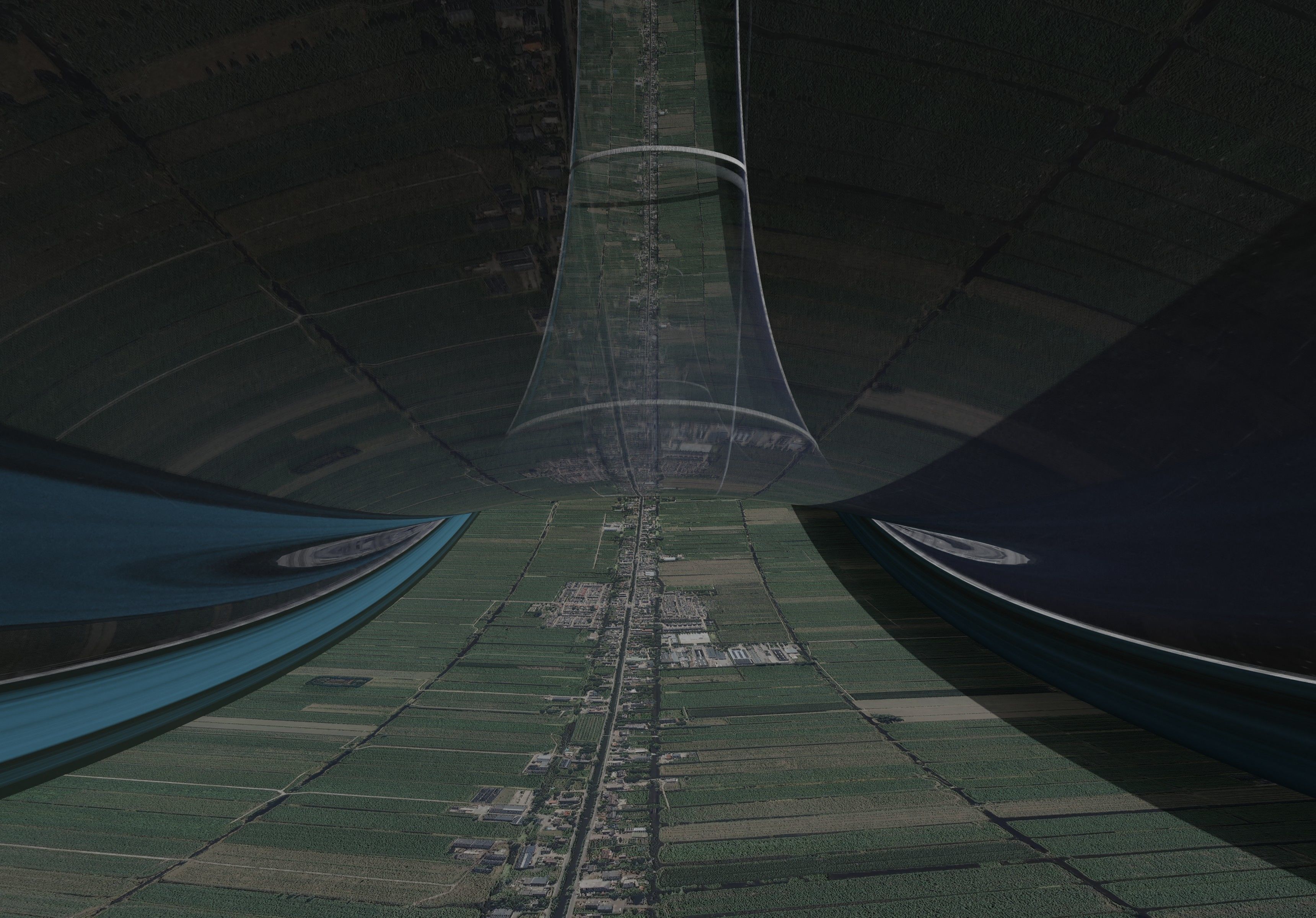 Village sized ring world Low-poly 3D model_3