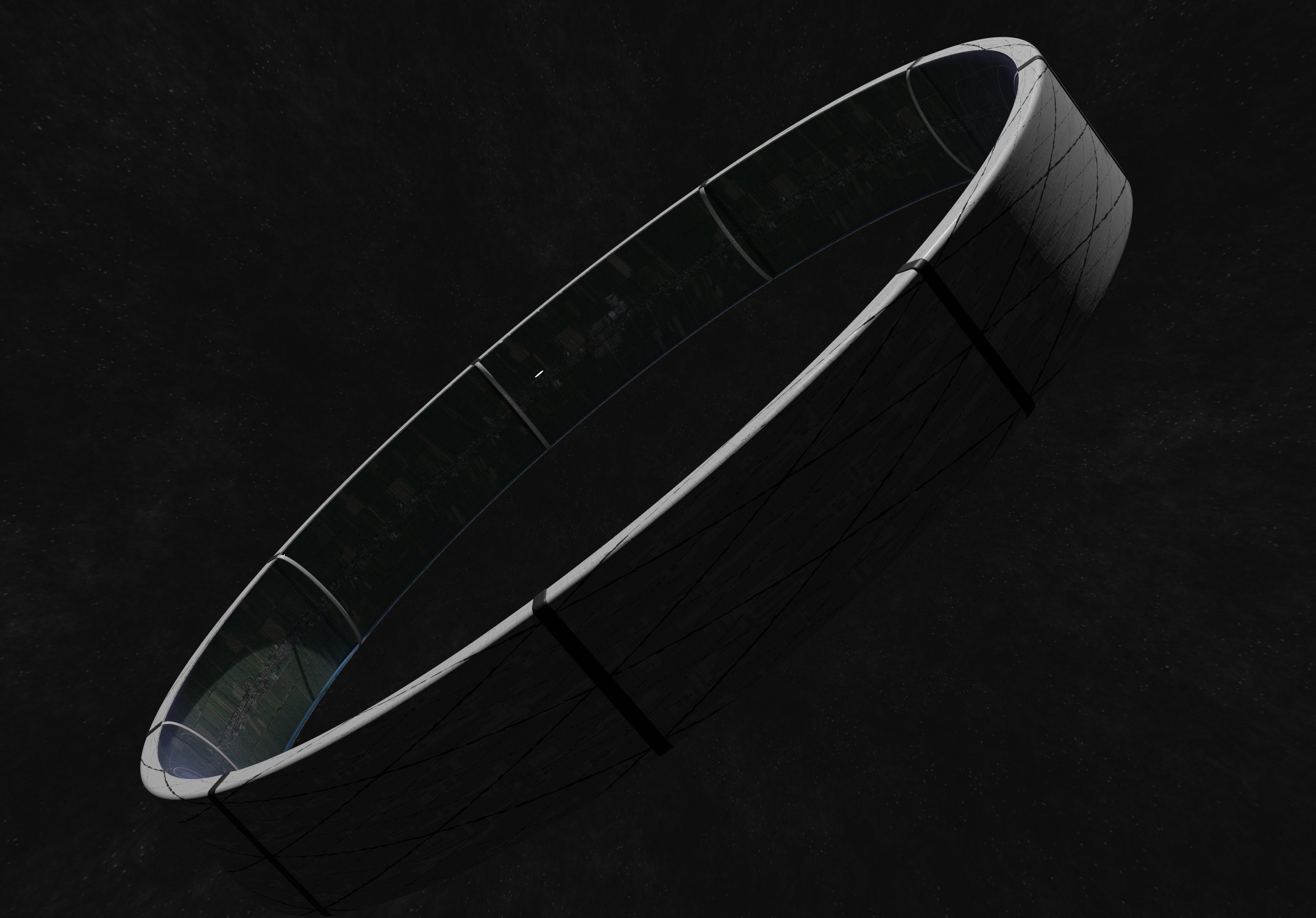 Village sized ring world Low-poly 3D model_10