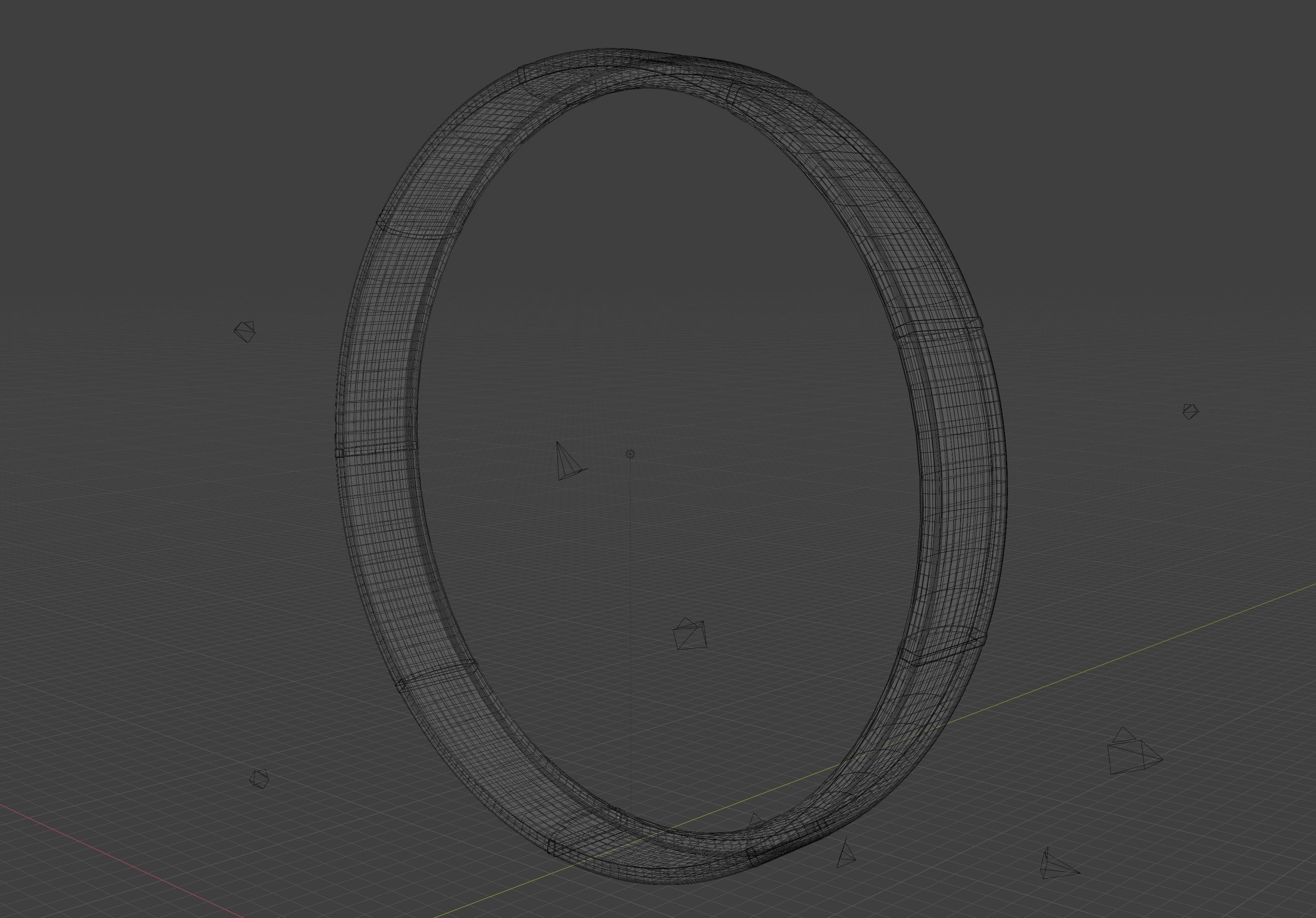 Village sized ring world Low-poly 3D model_30