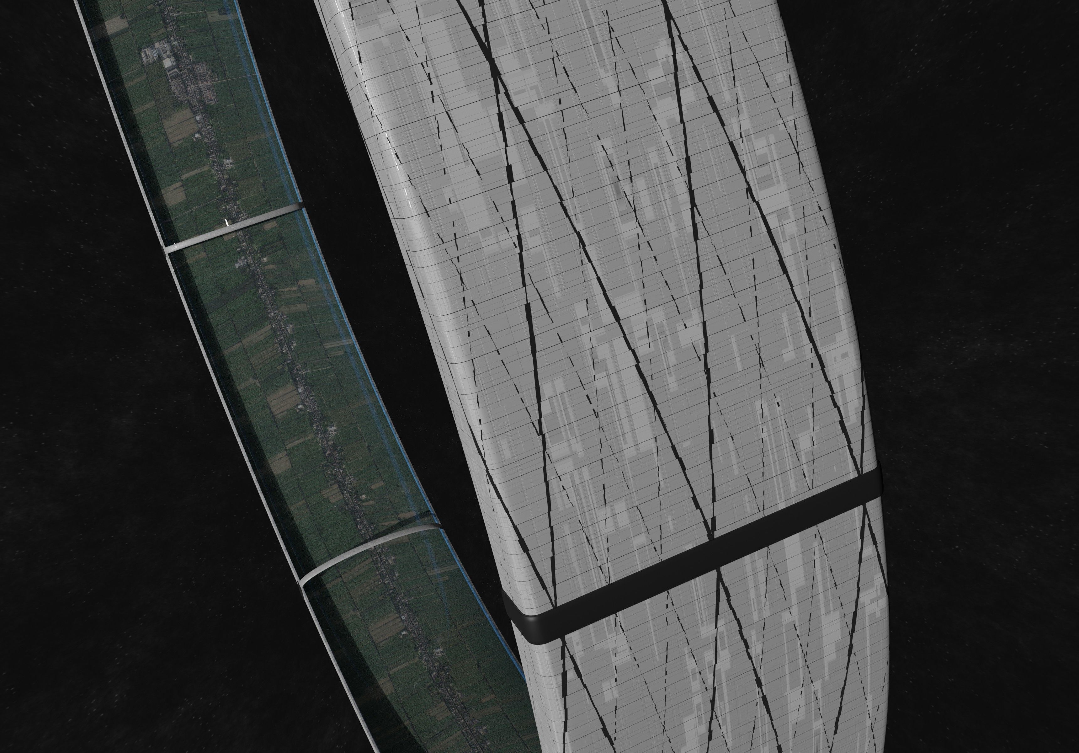 Village sized ring world Low-poly 3D model_6