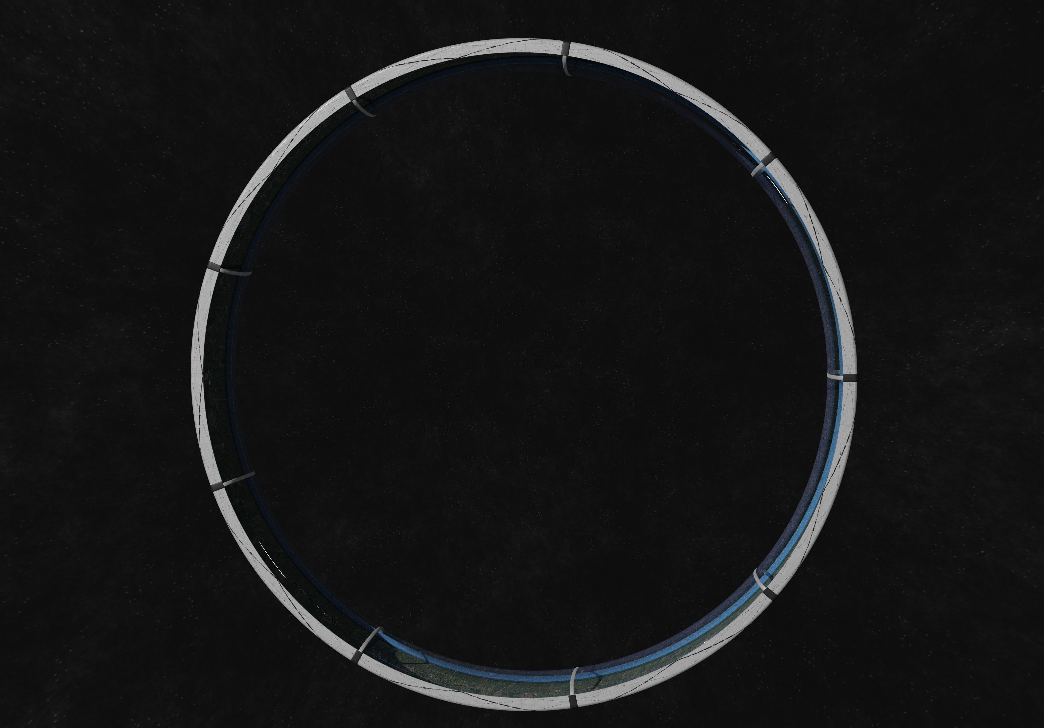 Village sized ring world Low-poly 3D model_19