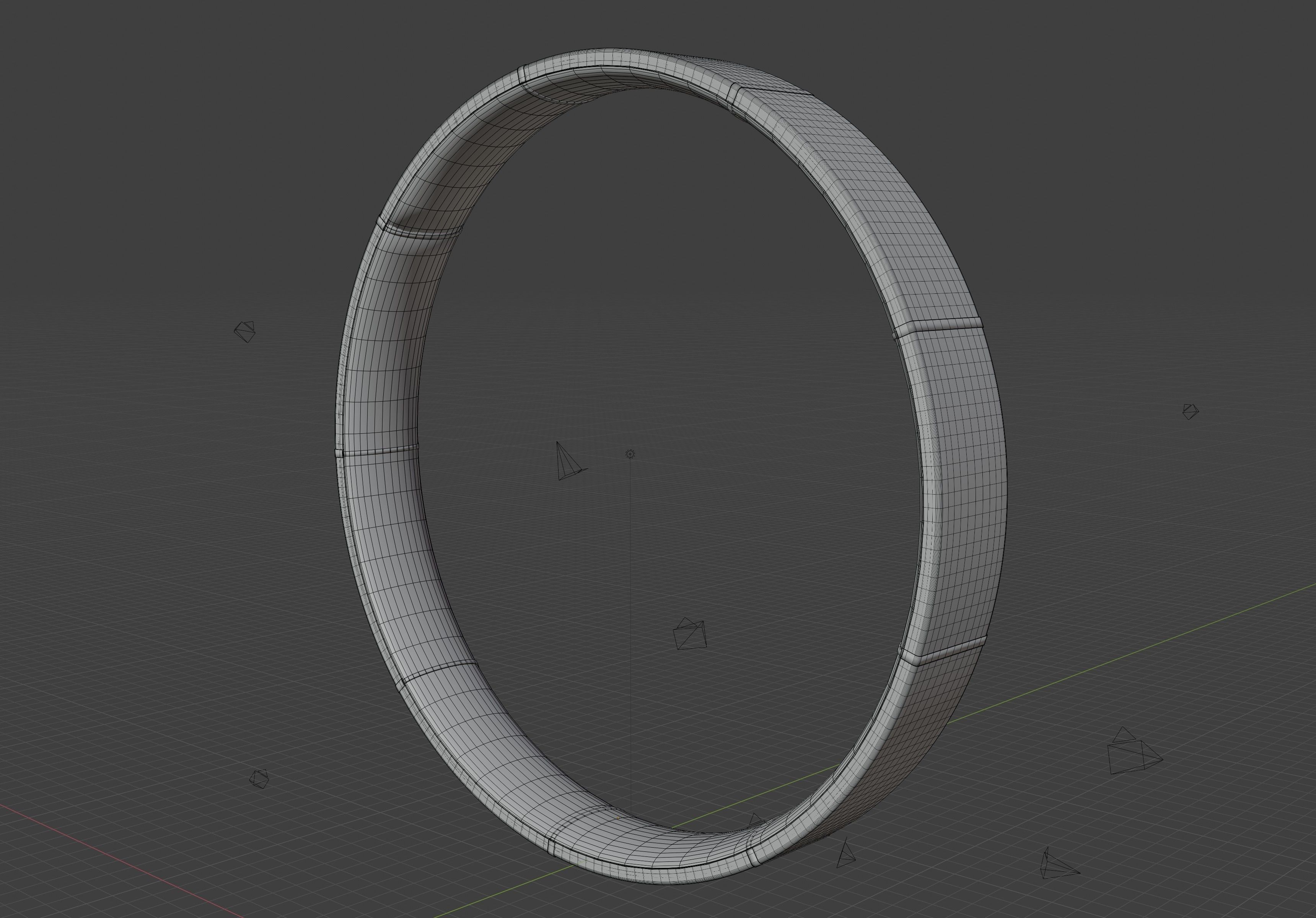 Village sized ring world Low-poly 3D model_29