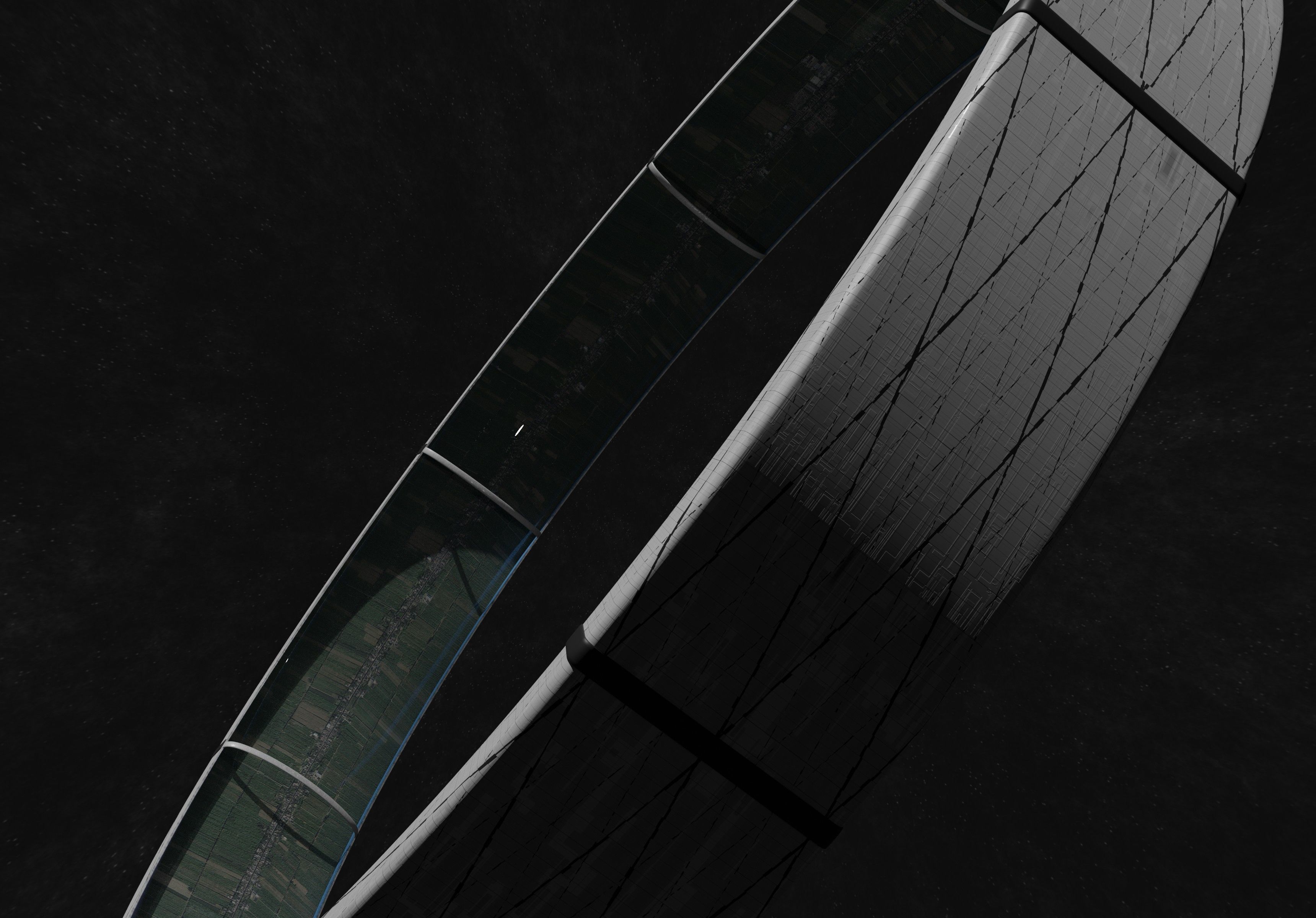 Village sized ring world Low-poly 3D model_15