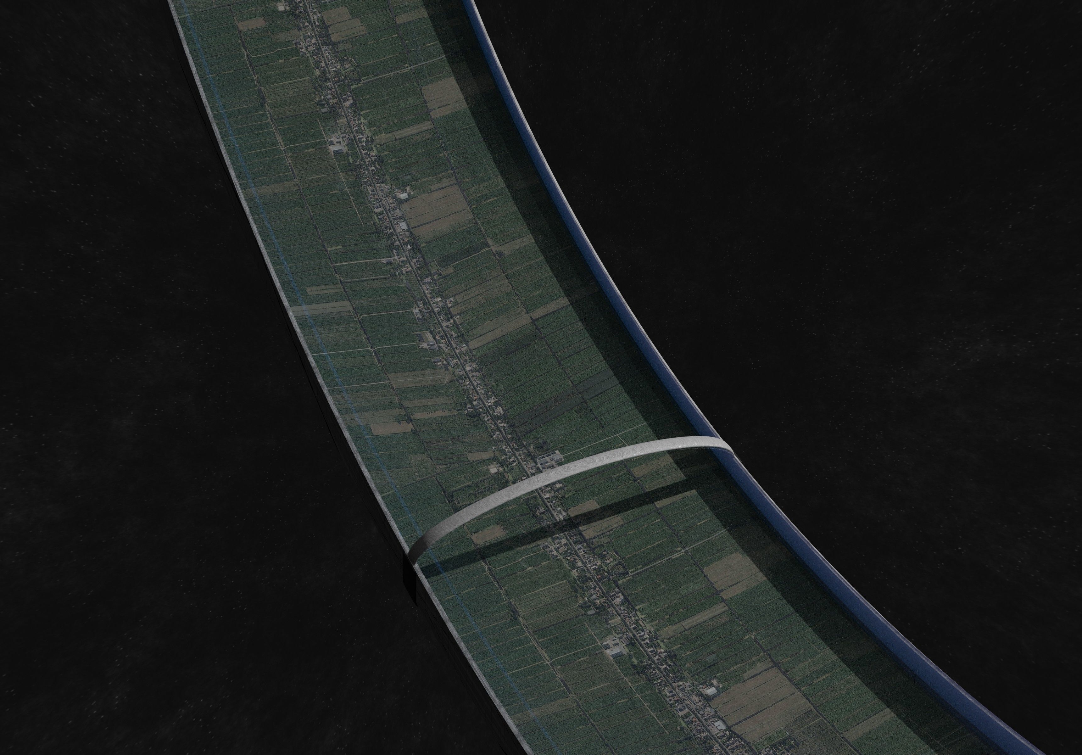 Village sized ring world Low-poly 3D model_7