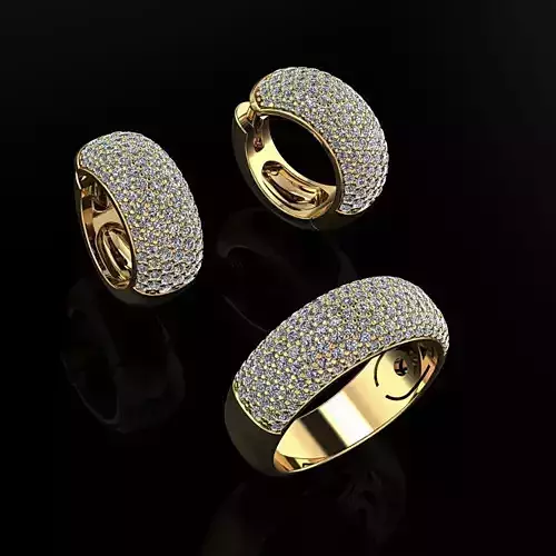 Ring and Earrings 162 3D print model