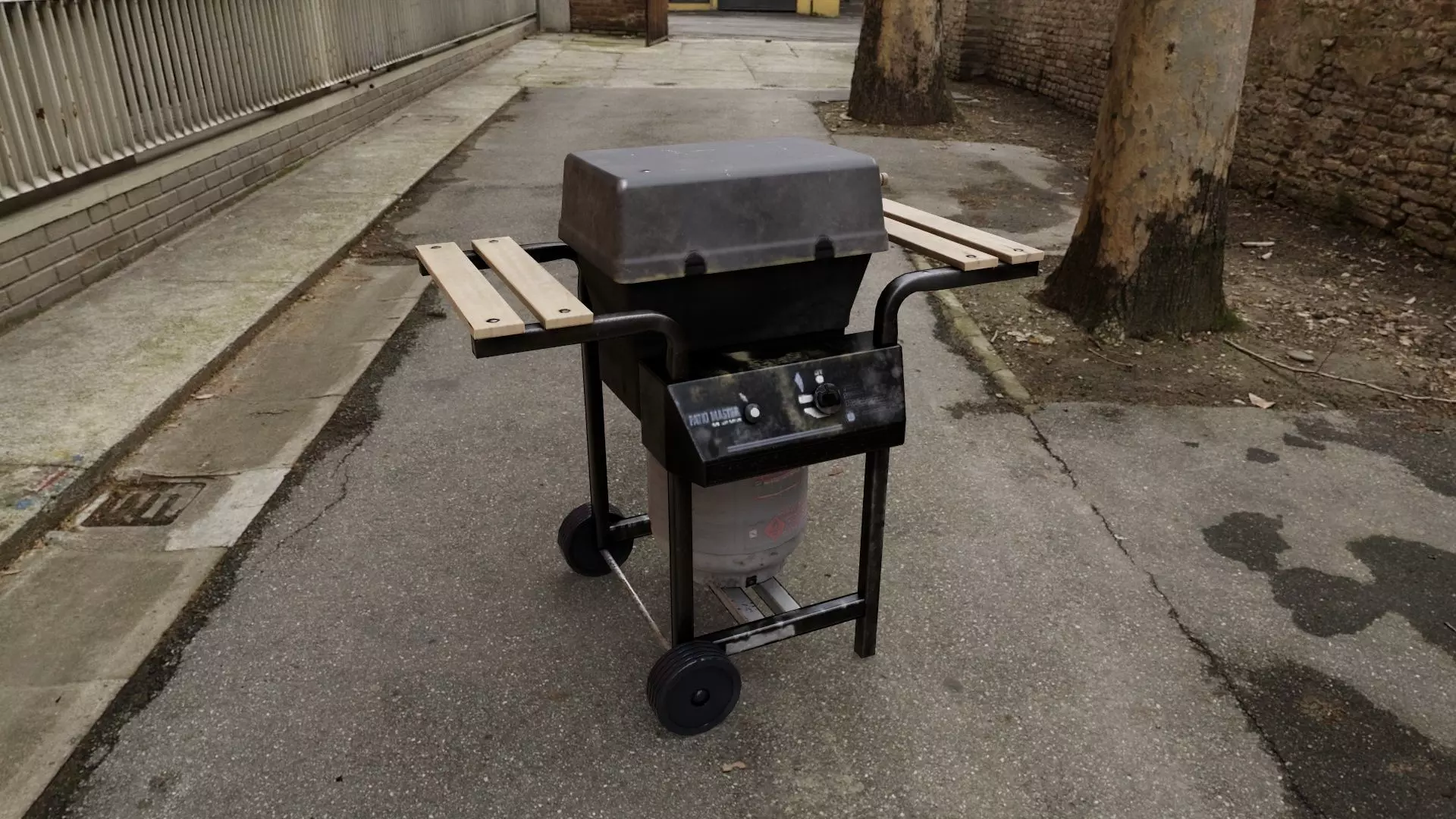 Propane Gas Grill Low-poly 3D model_0