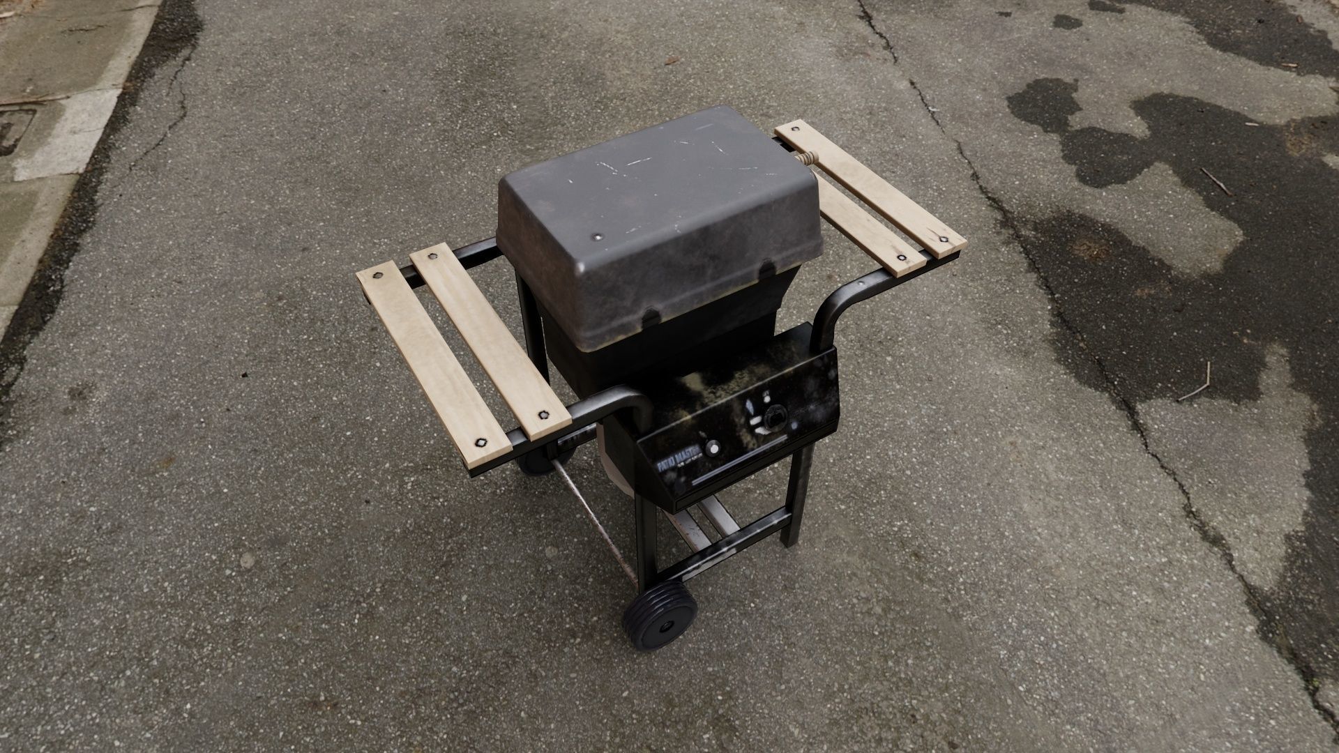 Propane Gas Grill Low-poly 3D model_3