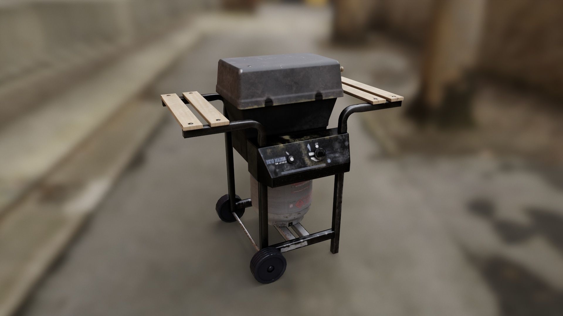 Propane Gas Grill Low-poly 3D model_4