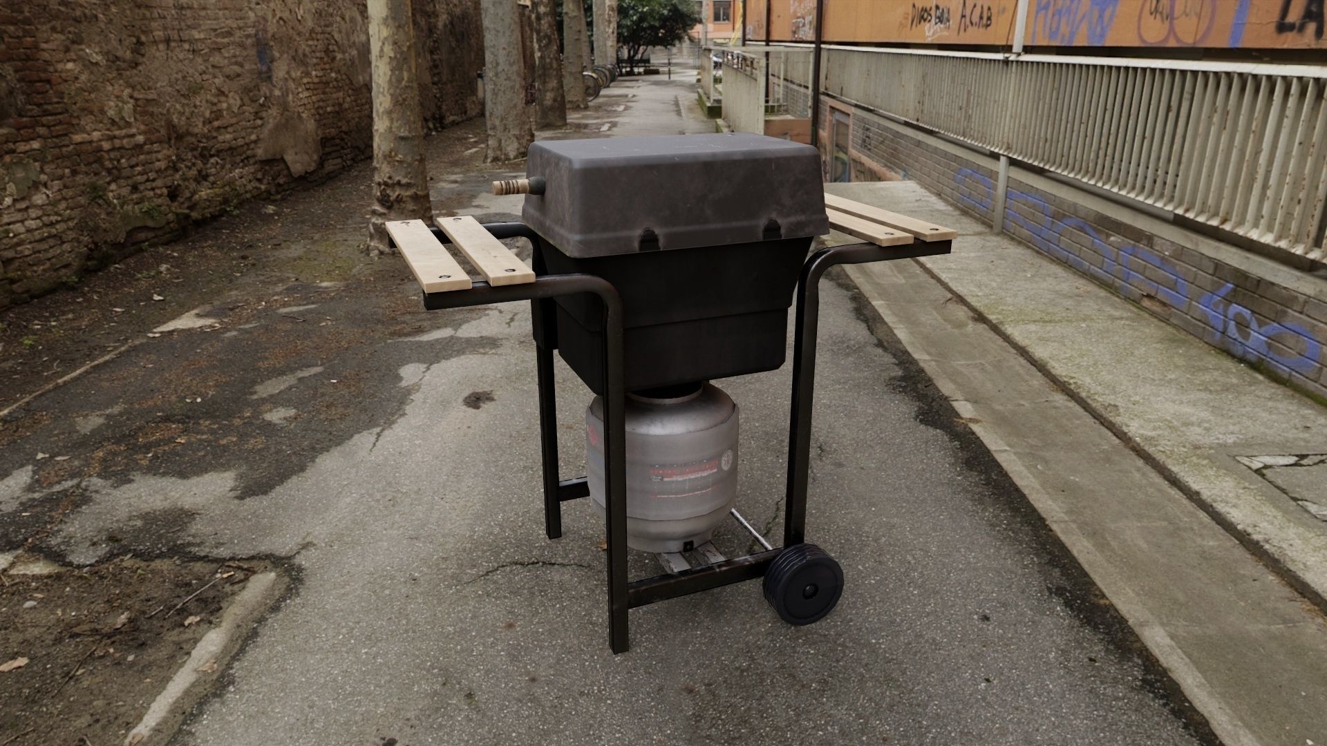 Propane Gas Grill Low-poly 3D model_2