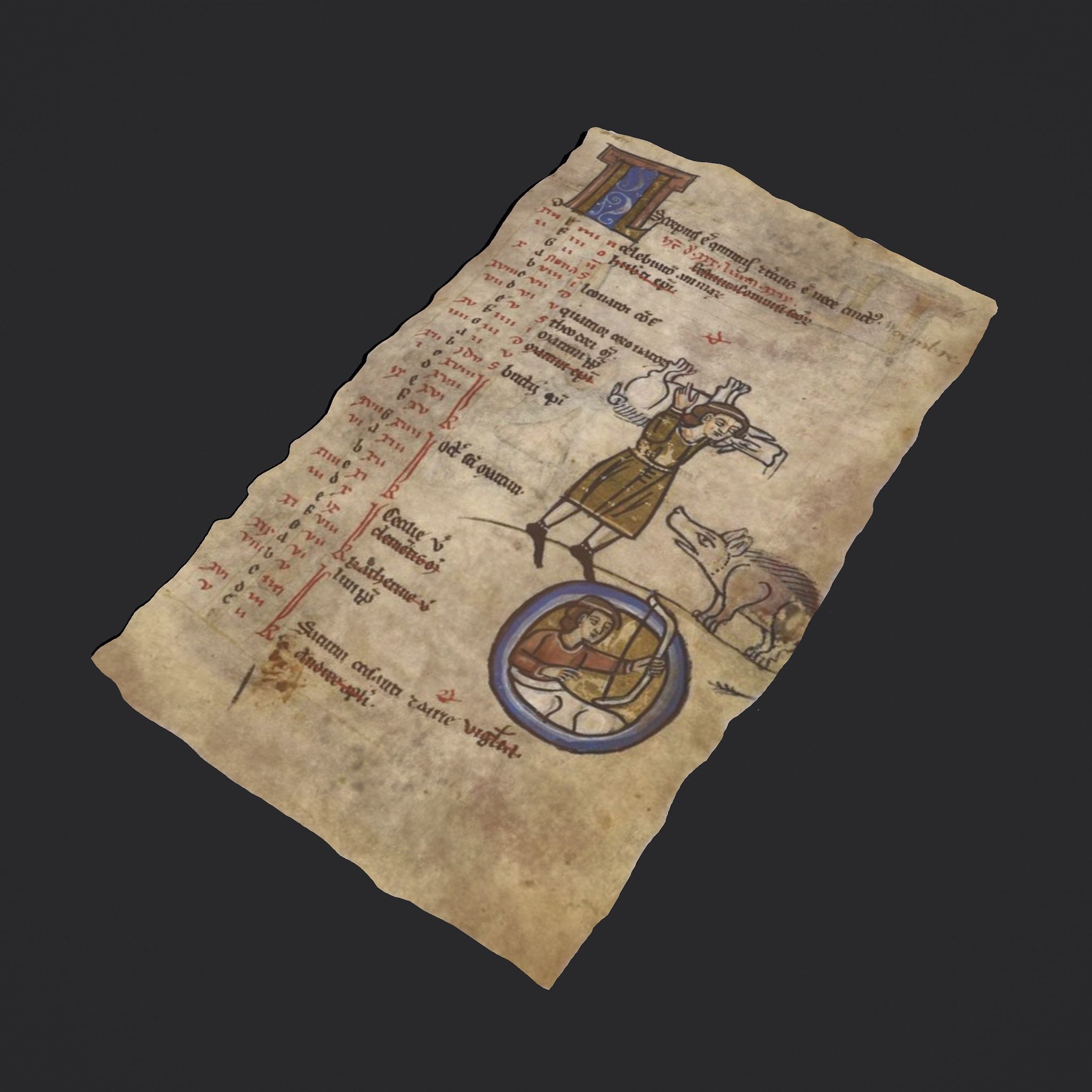 November Manuscript Page Low-poly 3D model_3