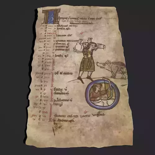 November Manuscript Page Low-poly 3D model