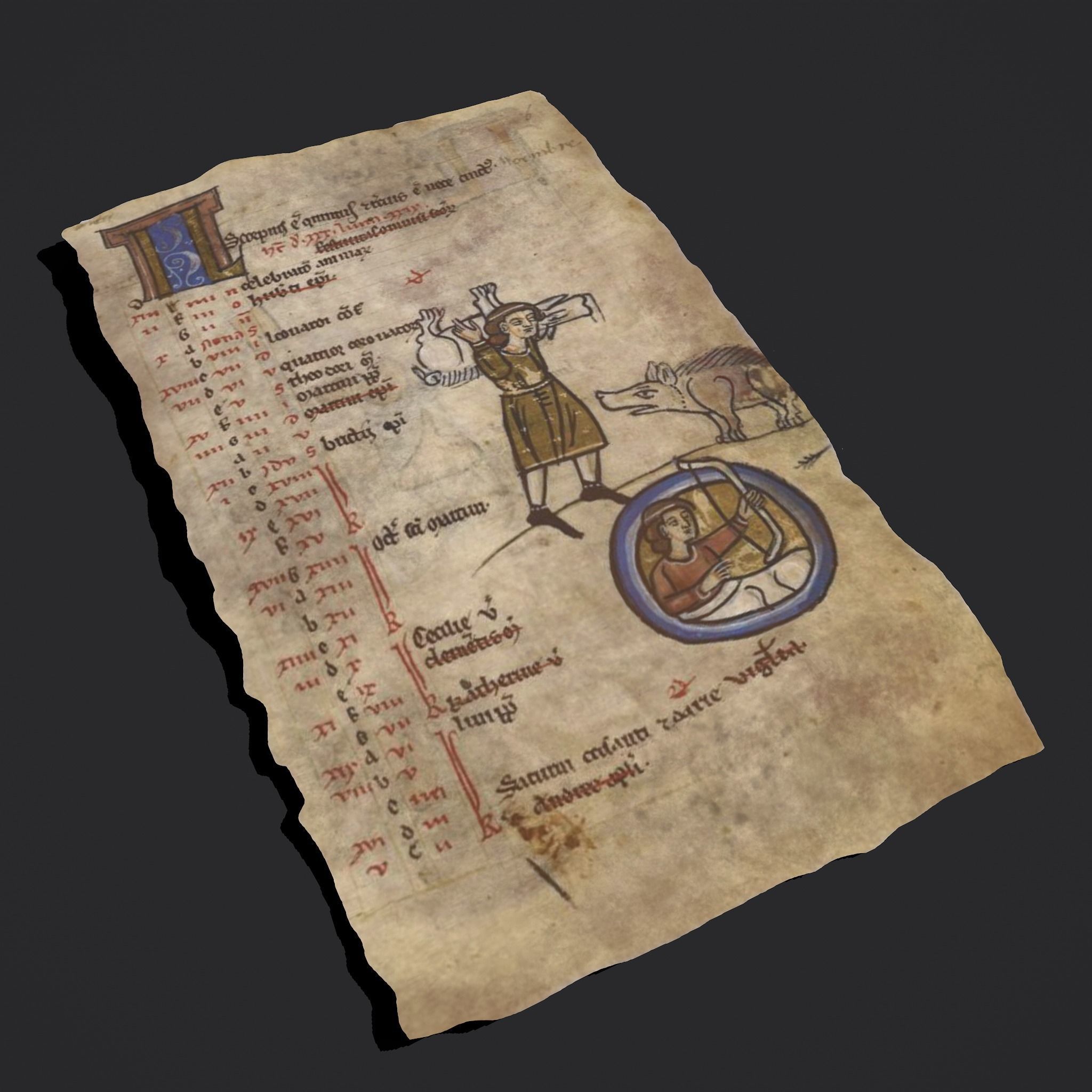 November Manuscript Page Low-poly 3D model_10