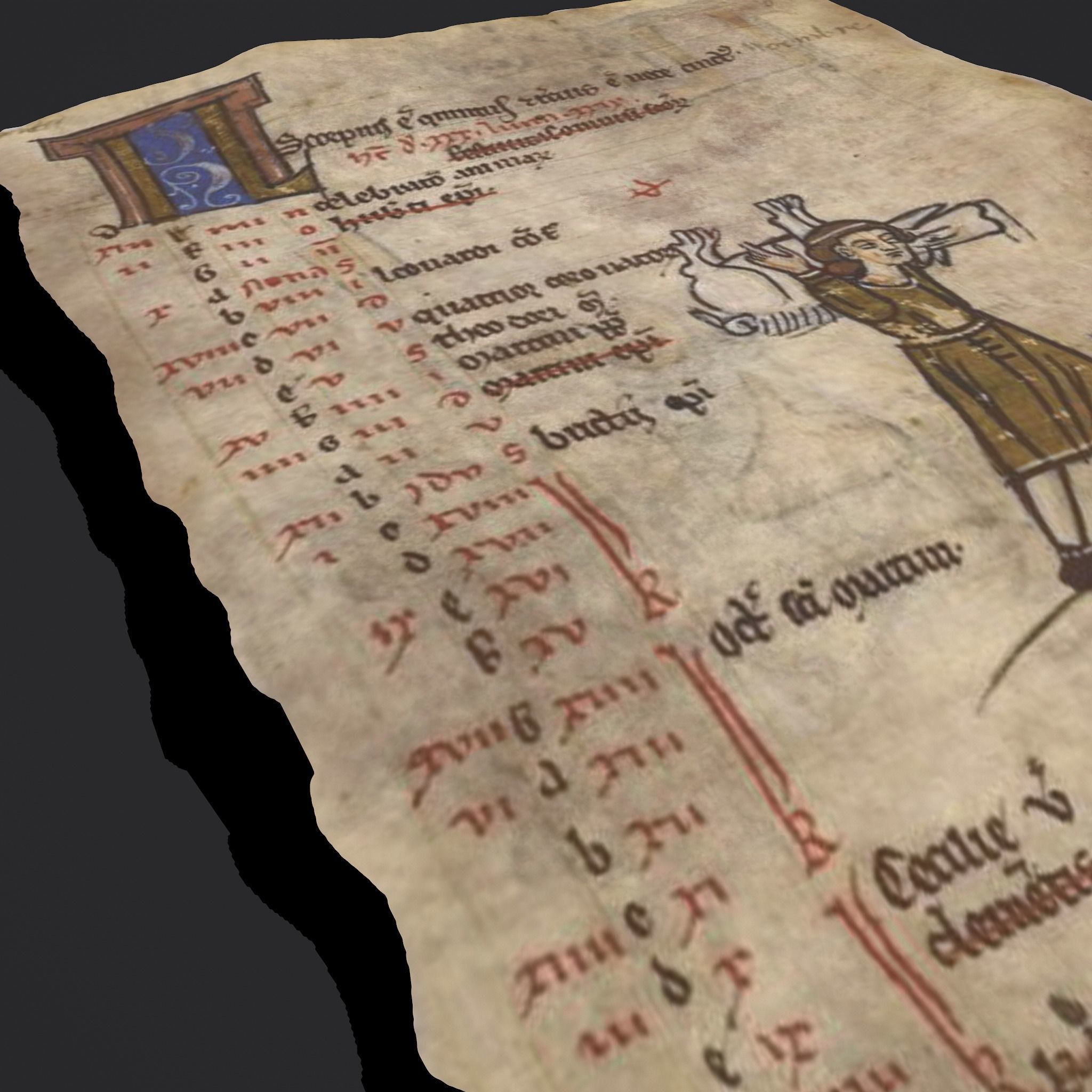 November Manuscript Page Low-poly 3D model_8