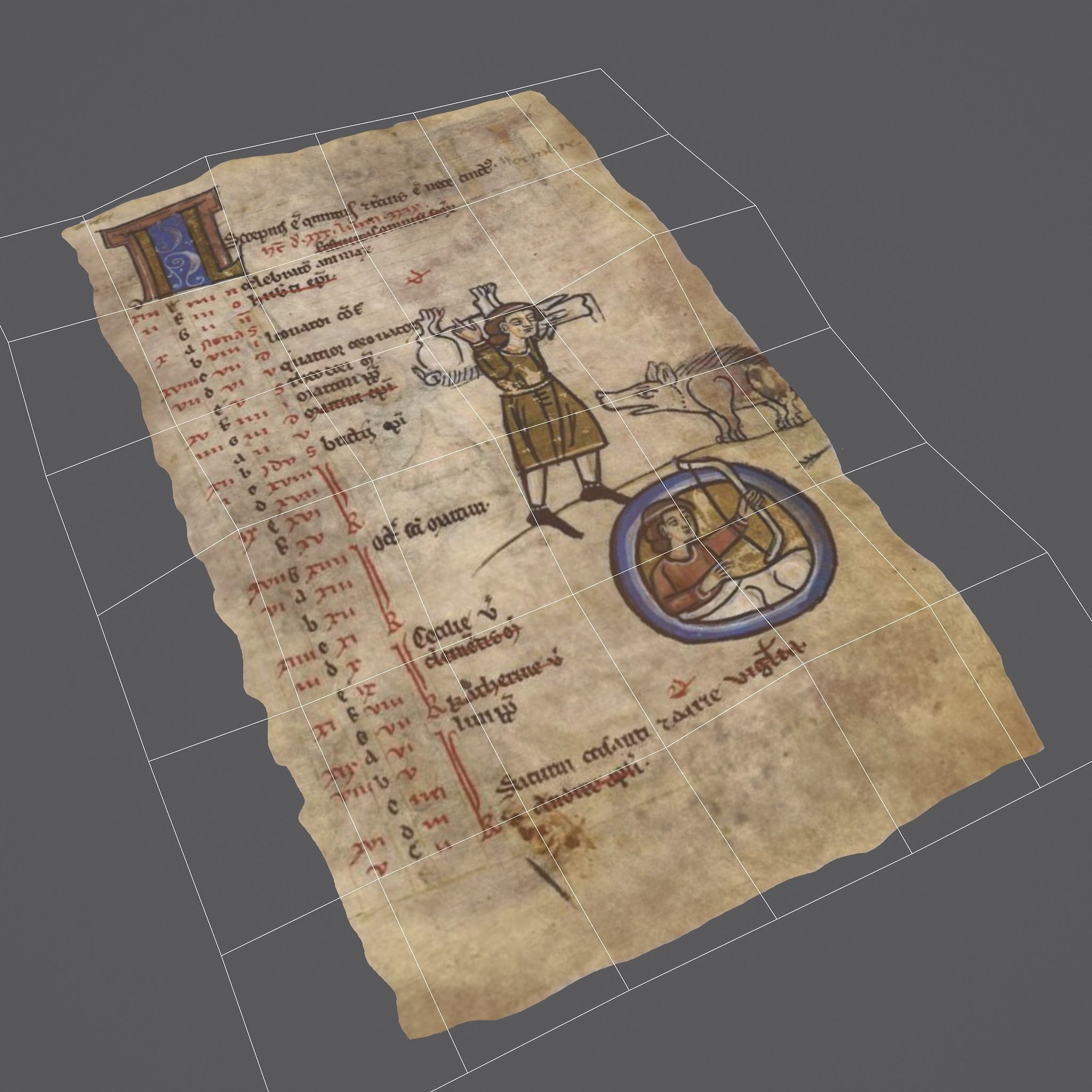 November Manuscript Page Low-poly 3D model_11