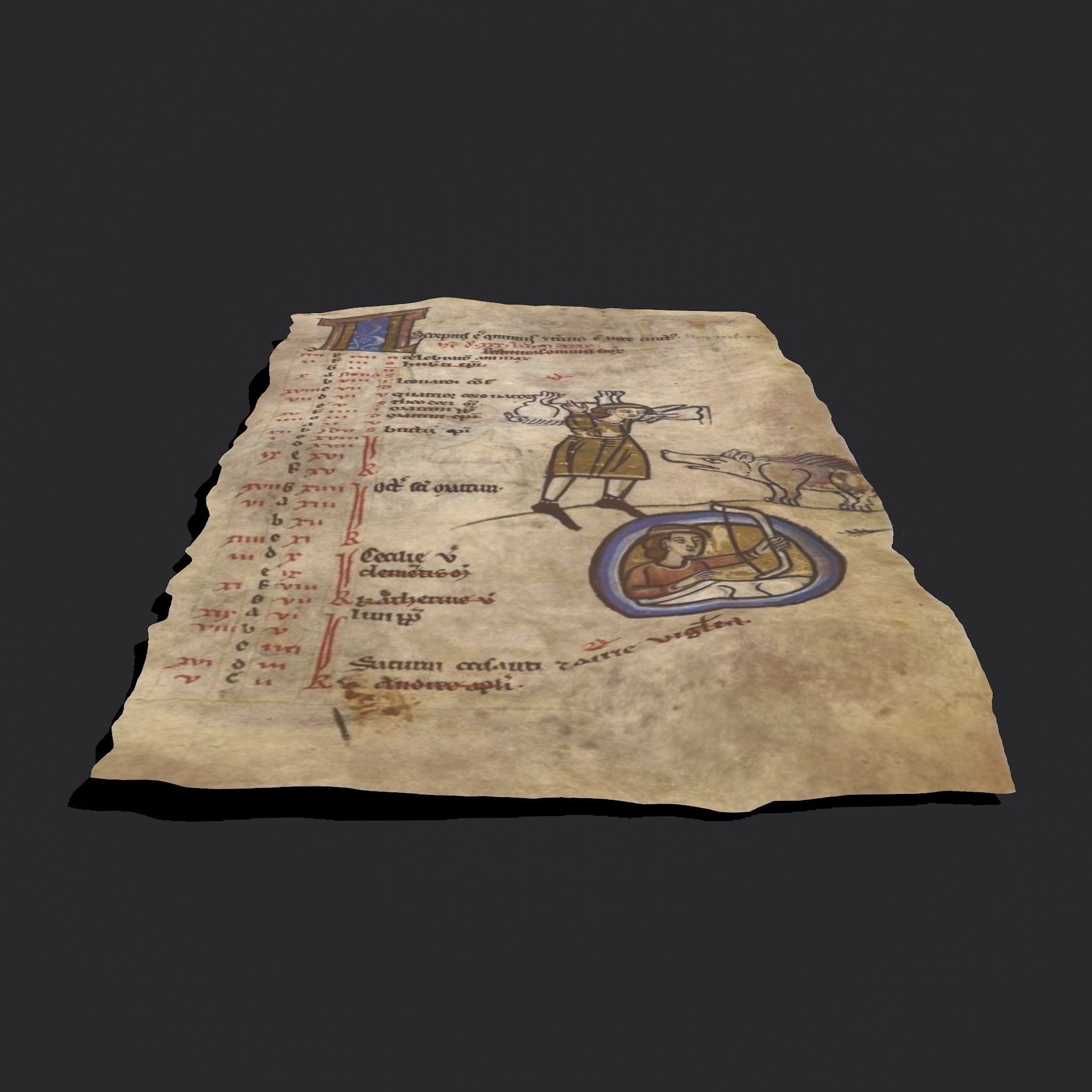 November Manuscript Page Low-poly 3D model_9