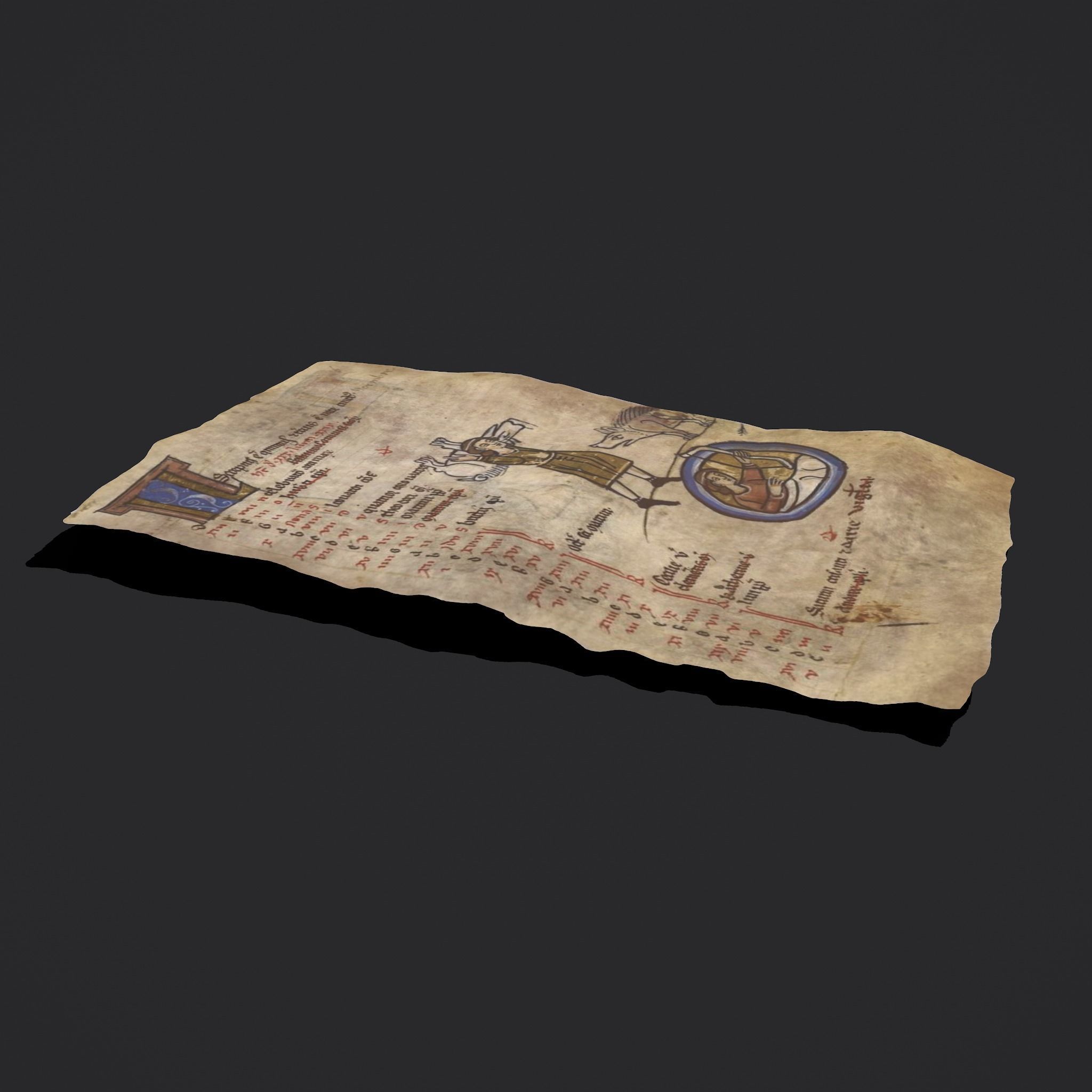 November Manuscript Page Low-poly 3D model_4