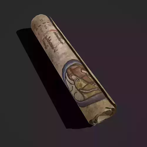 November Manuscript Scroll Low-poly 3D model