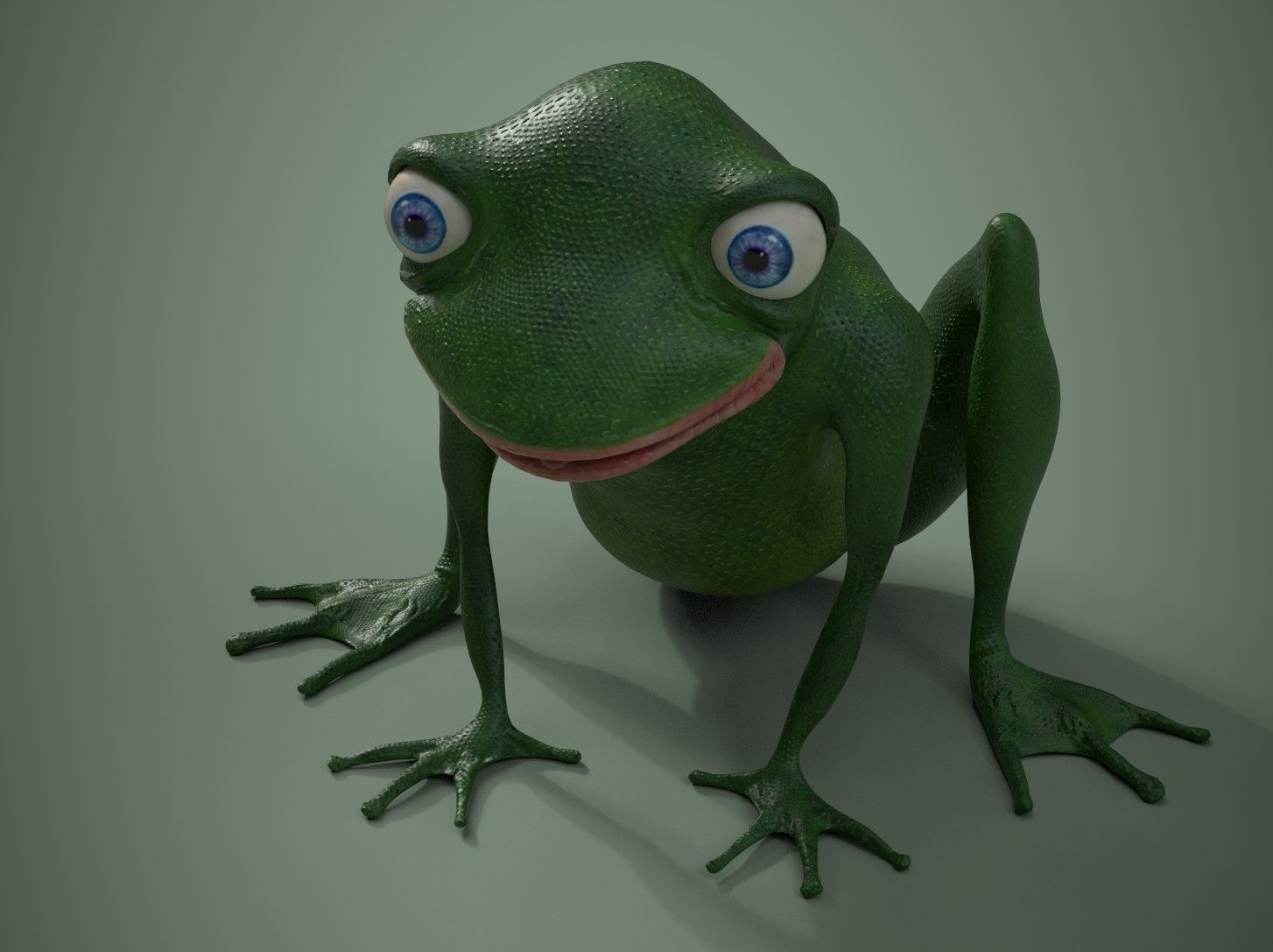 Happy Frog Stylized Low-poly 3D model_1